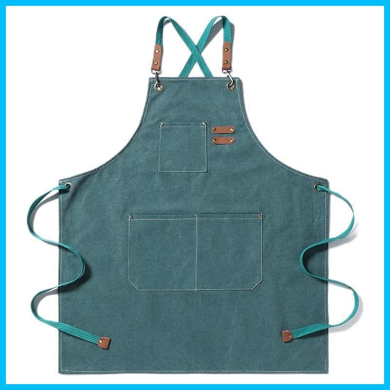 数量 キッチン バリスタ 美容師 ガーデニング 職人 キャンプ サロン ポケット おしゃれ 汚れにくい シワになりにくい シンプル 男女兼用 で厚手のキャンバスエプロン イメージアップと衣服の保護エプロン 無地 Ziska