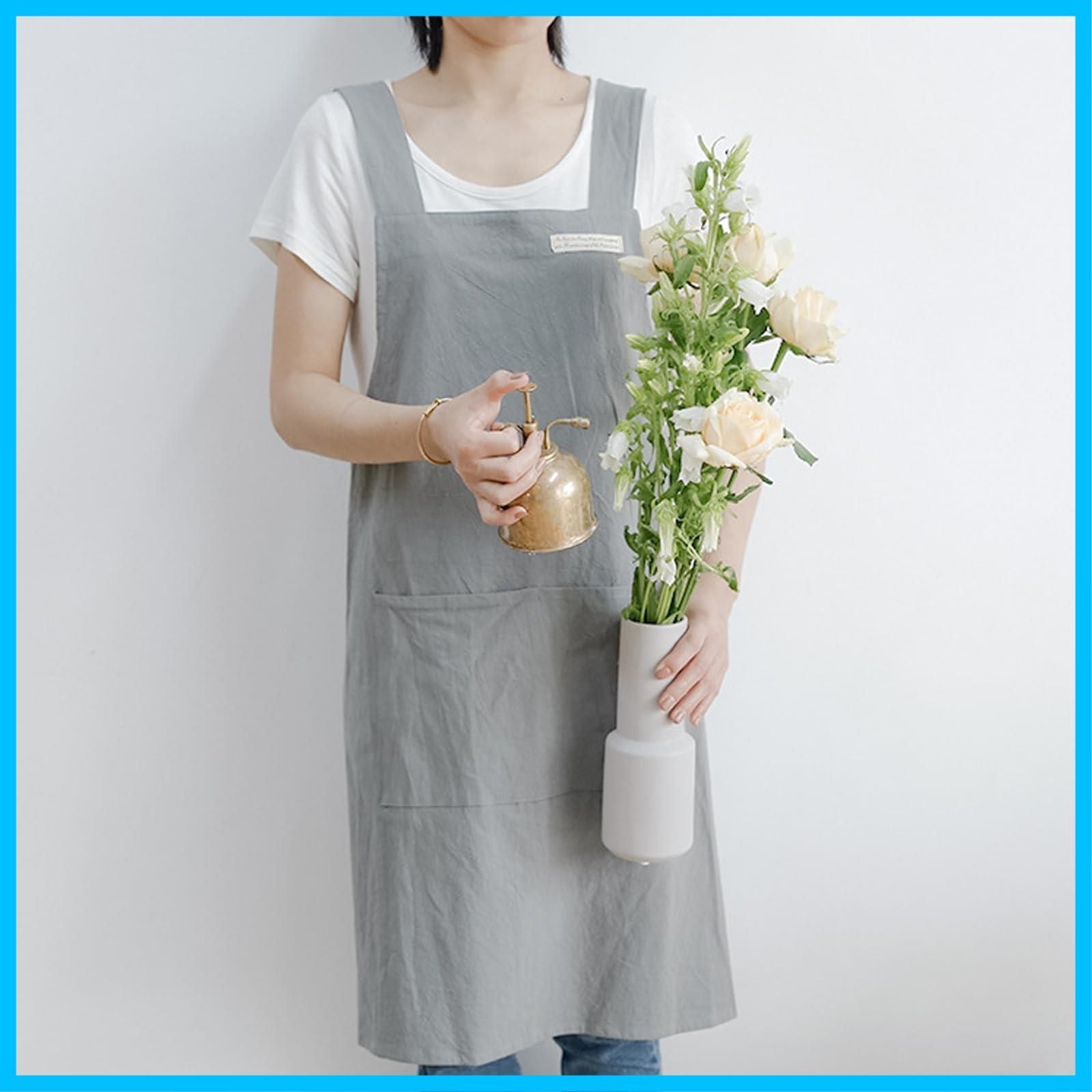 数量 北欧エプロン 被るだけ おしゃれ 大人用 無地 レディース 保育士 H型ロング 大きいサイズ オシャレ Ifukens 御洒落 ワンピースタイプ アフタヌーンティー カフェ