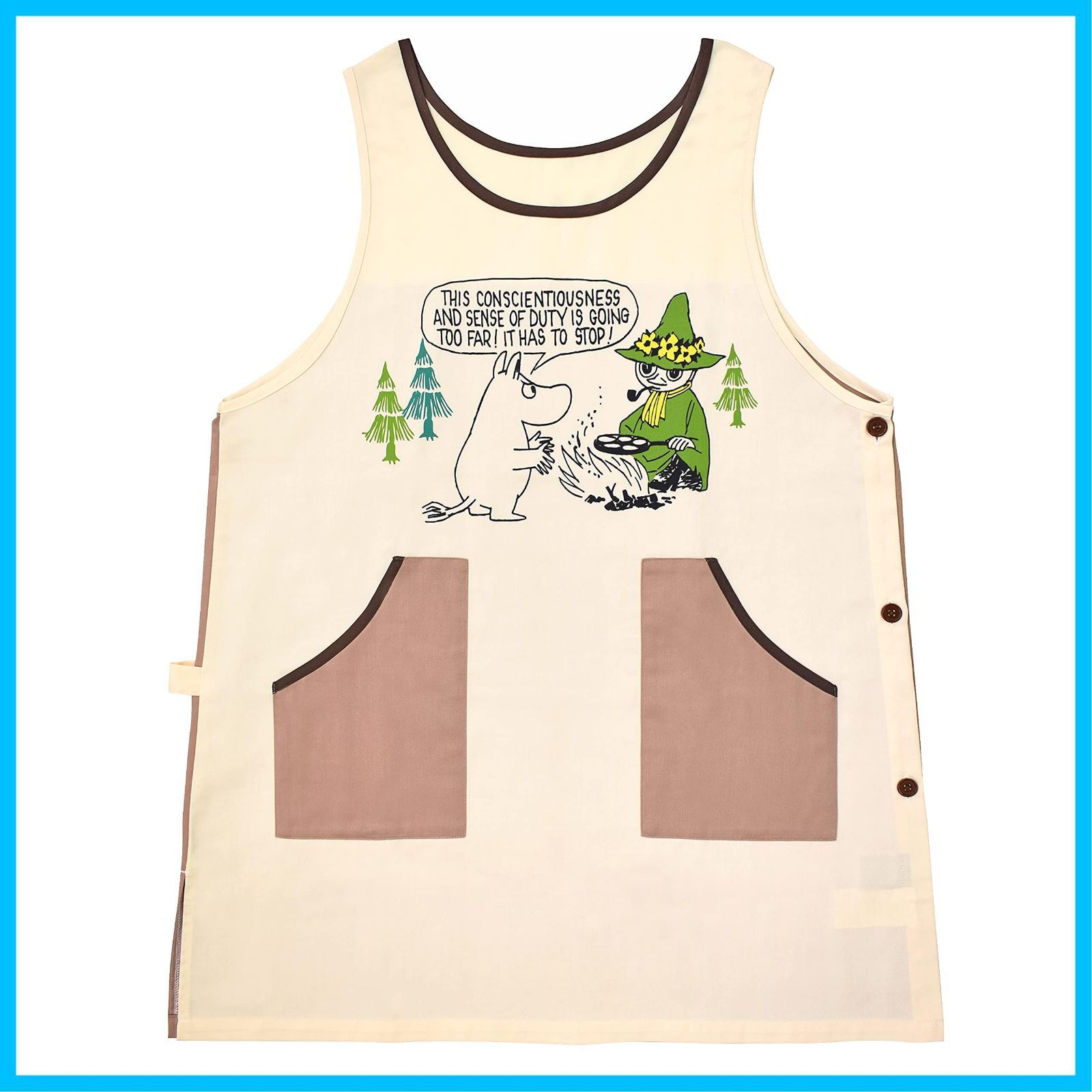 商品 ムーミンエプロン ユニセックスタイプ セントレディス ムーミン＆スナフキン ブラウン ベージュ ST-IM 0053