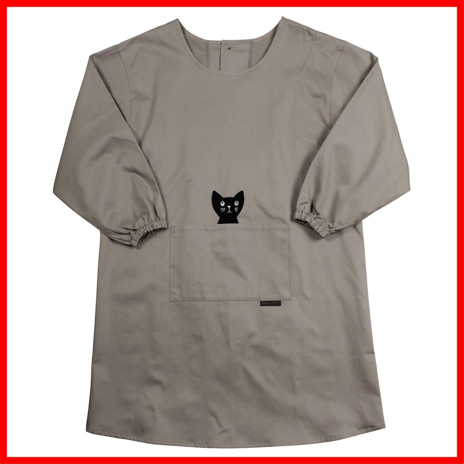 新着商品 Atsuko Matano エプロン マタノ アツコ ブランド ポケット 人気 の ネコ が 製 かわいい 日本 割烹着 販売 かっぽう着 スモック 百貨店 28611 ベージュ