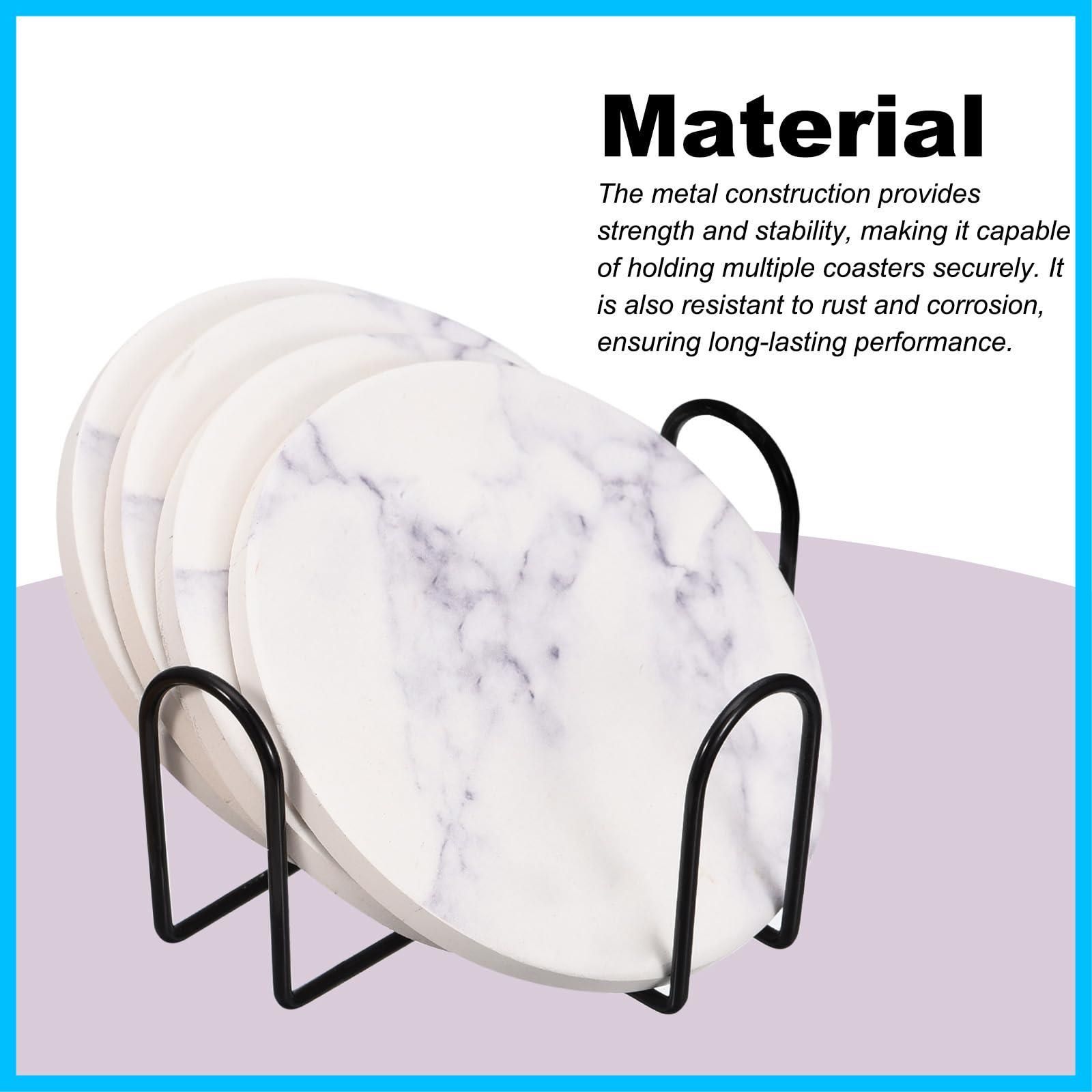 在庫 ラウンドとスクエアに対応 6コースター用 コースター収納ラック アイアン コースターホルダー メタル 55mm コースターラック ブラック uxcell 1個入り