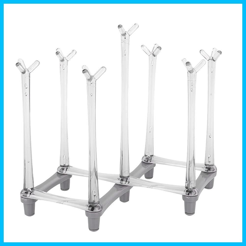 商品 ドリンクグラスやスポーツボトル水切り用 グラススタンド キッチン用 コップ水切り ボトル物干しラック 省スペース 格納式カップ乾燥ラック 折りたたみ ライトグレー カップスタンド コップホルダー