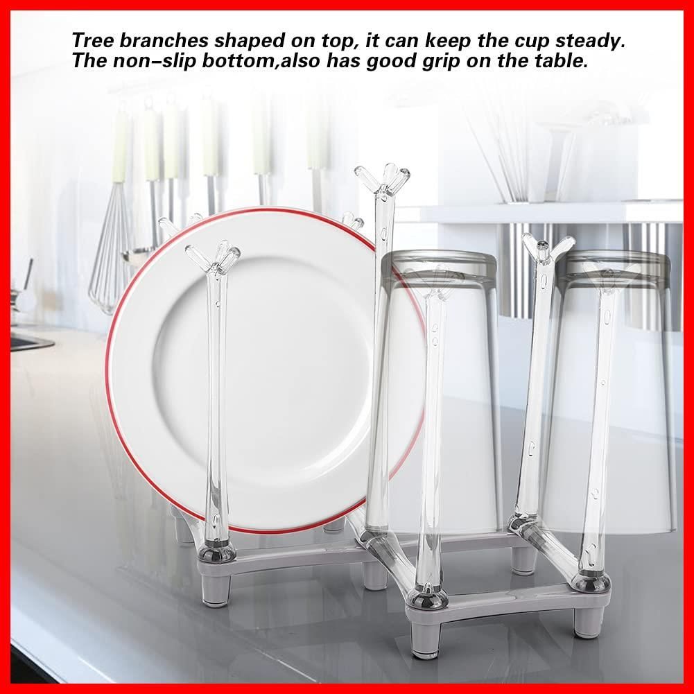 商品 ドリンクグラスやスポーツボトル水切り用 グラススタンド キッチン用 コップ水切り ボトル物干しラック 省スペース 格納式カップ乾燥ラック 折りたたみ ライトグレー カップスタンド コップホルダー