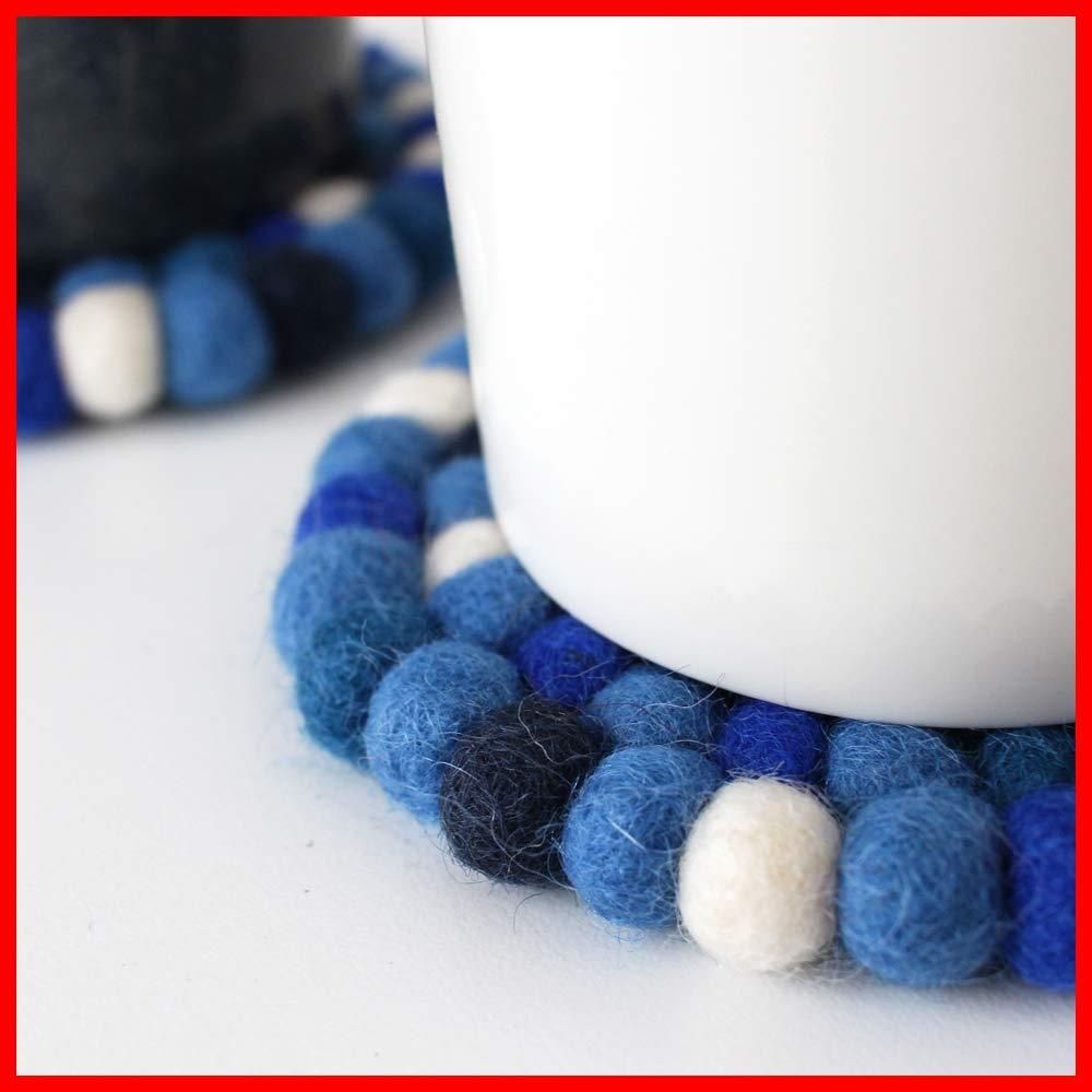 新着商品 2枚セット コースター フィンランド100ブルー ラウンド フェルト DEKORANDO デコランド