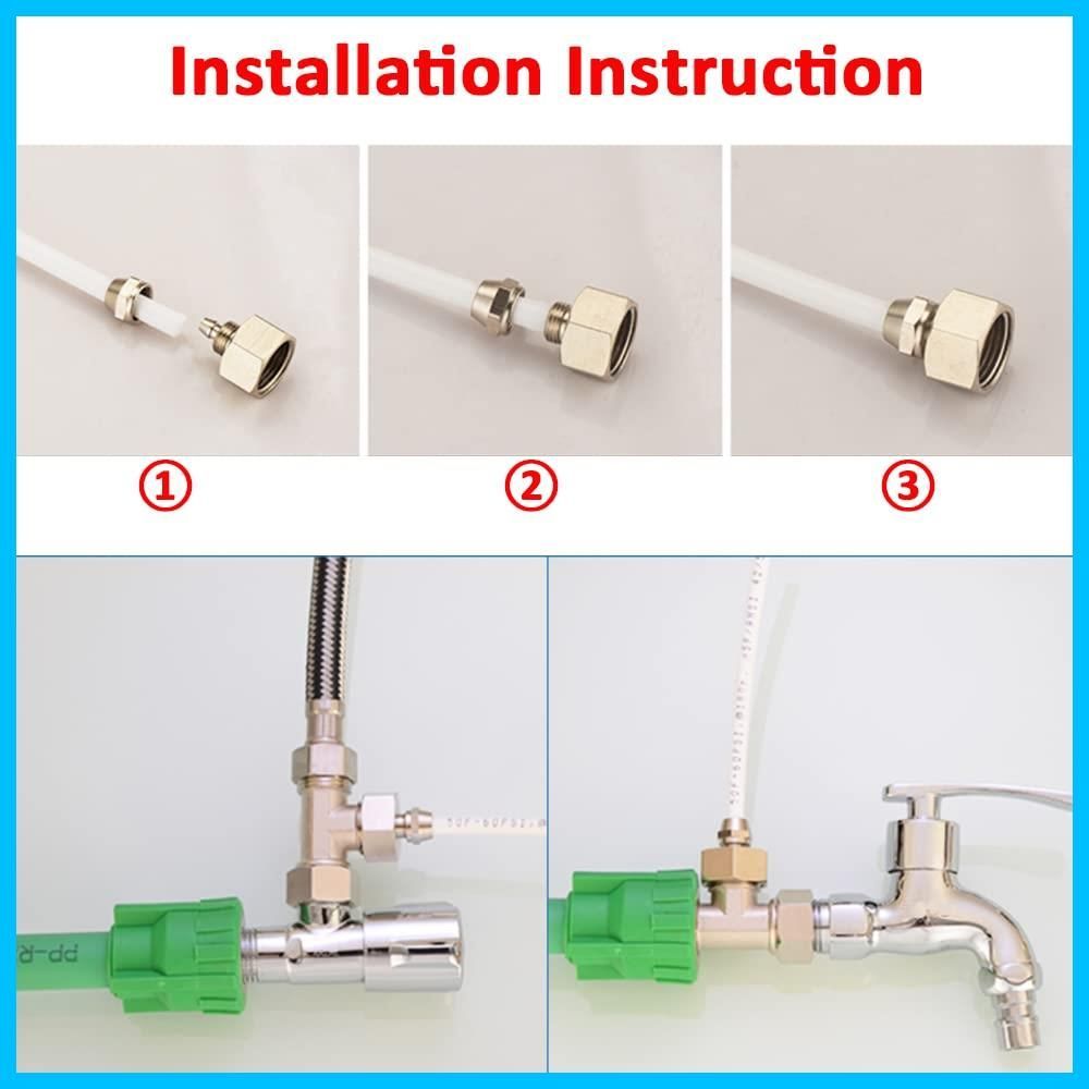 給水フィルター浄水器パイプホースフィッティングを接続するためのスレッドチューブアダプター めねじ 蛇口用真鍮浄水器アダプター G1 2 OD 3 8