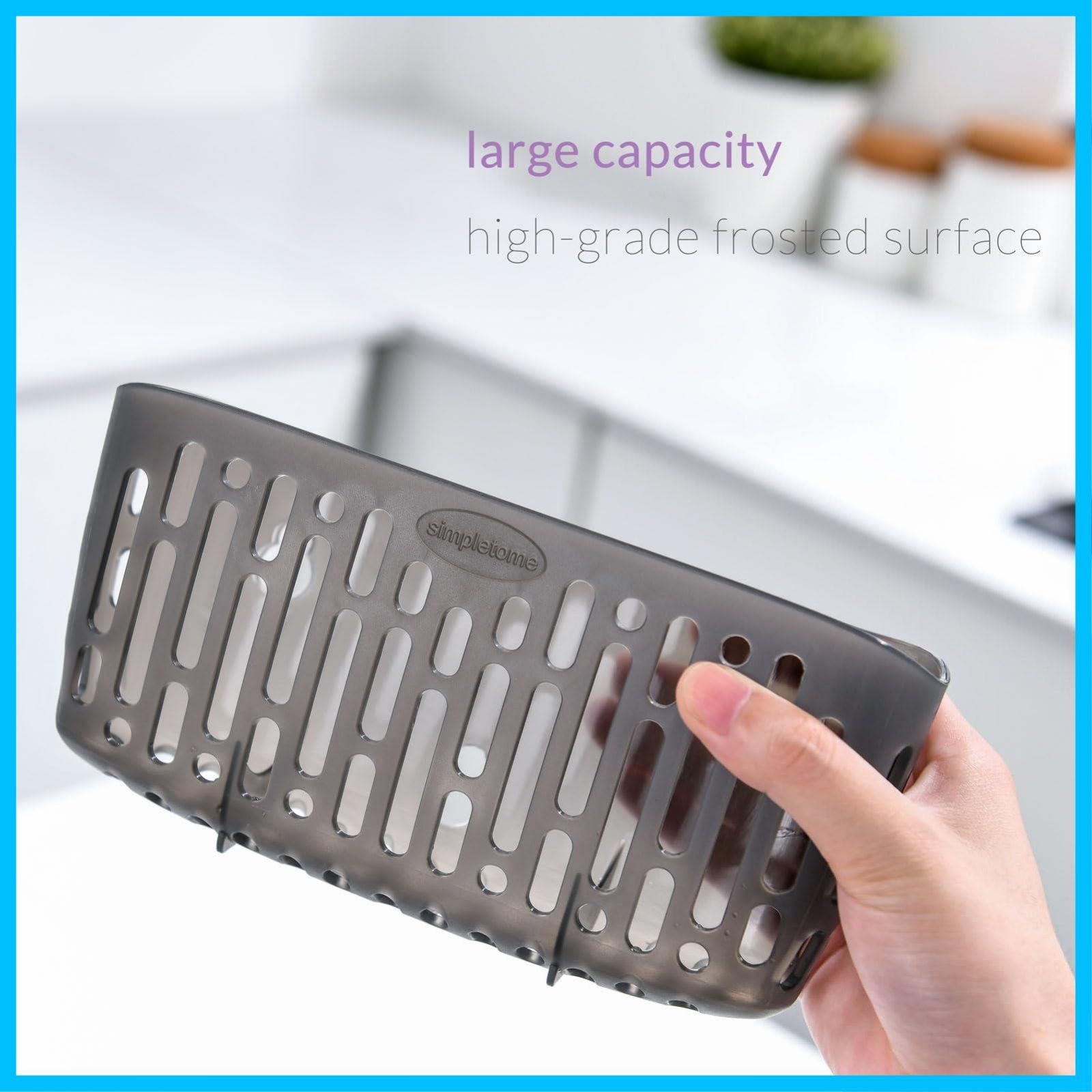 3X 便利 吸盤またはカウンタートップ 小物収納 洗碗刷 水切り トランスルーセント グレイ スポンジ置き simpletome WWW_OPDRERGINERDOGAN_COM