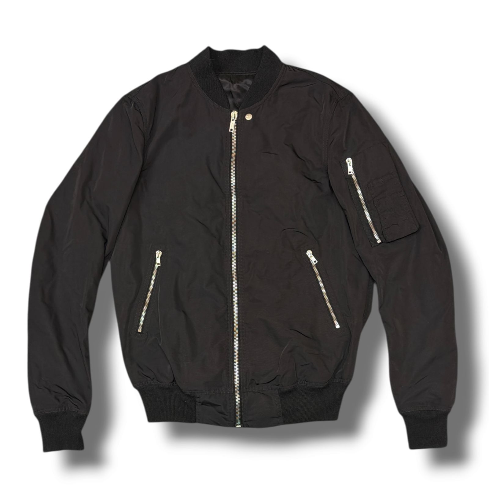 参考上代289300円 Rick Owens 25SS CLASSIC FLIGHT クラシックフライトジャケット ブルゾン リックオウエンス RU01E5778 ブラック 46 2404M5