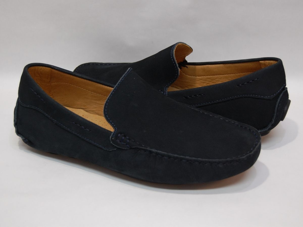 MASSIMO MATTEO VENETIAN MARINO マシモ マテオ ベネチアン ネイビー ヌバック ペニー コイン ローファー スリッポン ドライビング レザー メンズ アメリカ 海外