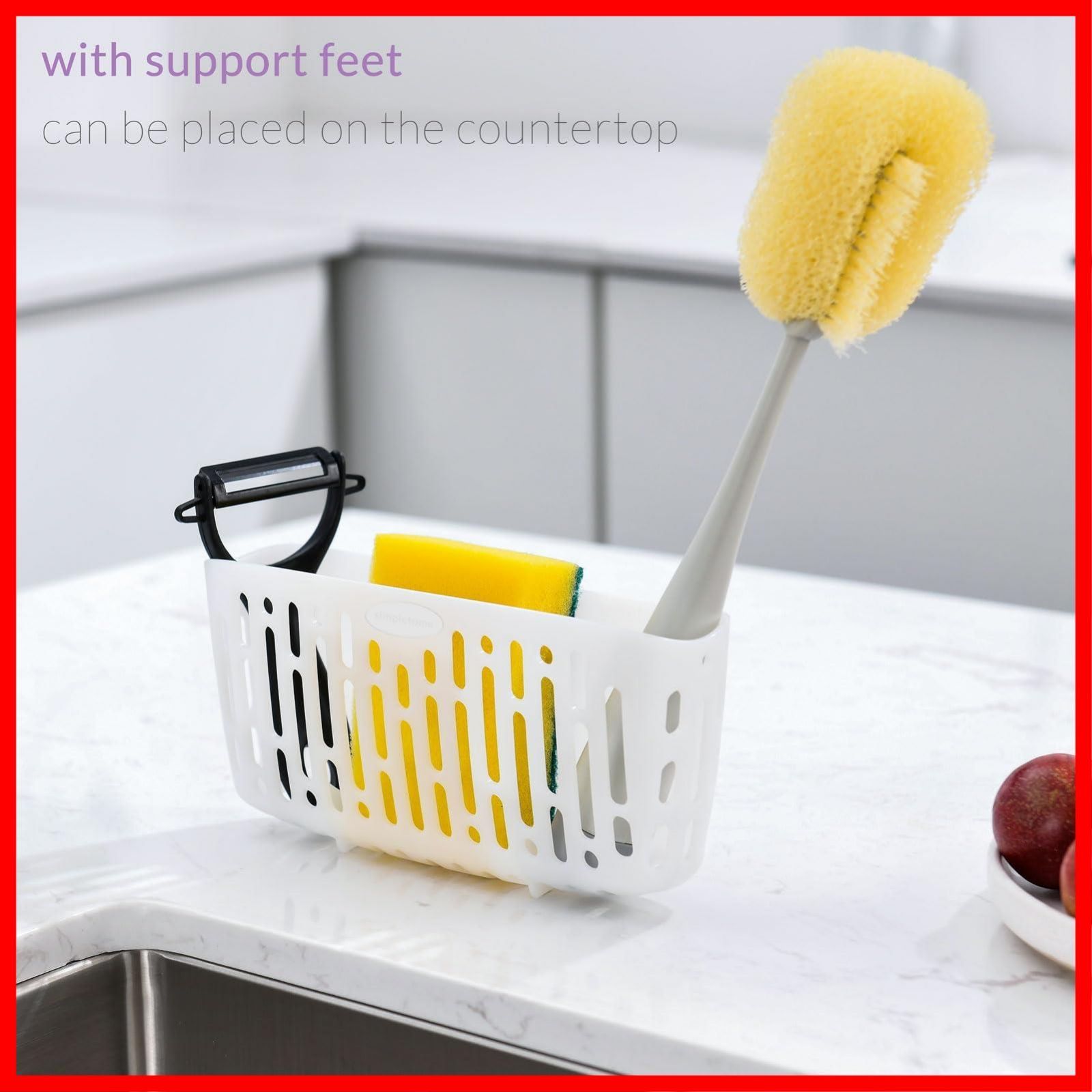 在庫 便利 小物収納 3X 洗碗刷 吸盤またはカウンタートップ 水切り スポンジ置き 半透明ホワイト simpletome WWW_OPDRERGINERDOGAN_COM