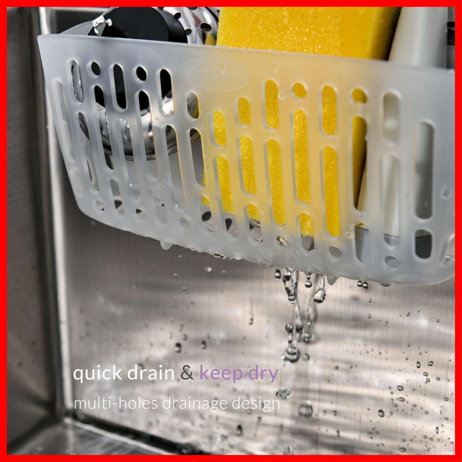 商品 吸盤またはカウンタートップ トランスペアレント 3X 便利 小物収納 洗碗刷 水切り スポンジ置き simpletome WWW_OPDRERGINERDOGAN_COM