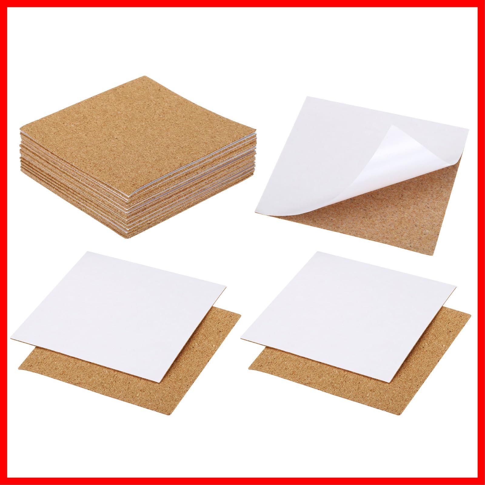 在庫 コースター 25枚セット コルク製 正方形 100x100mm ウッド PATIKIL