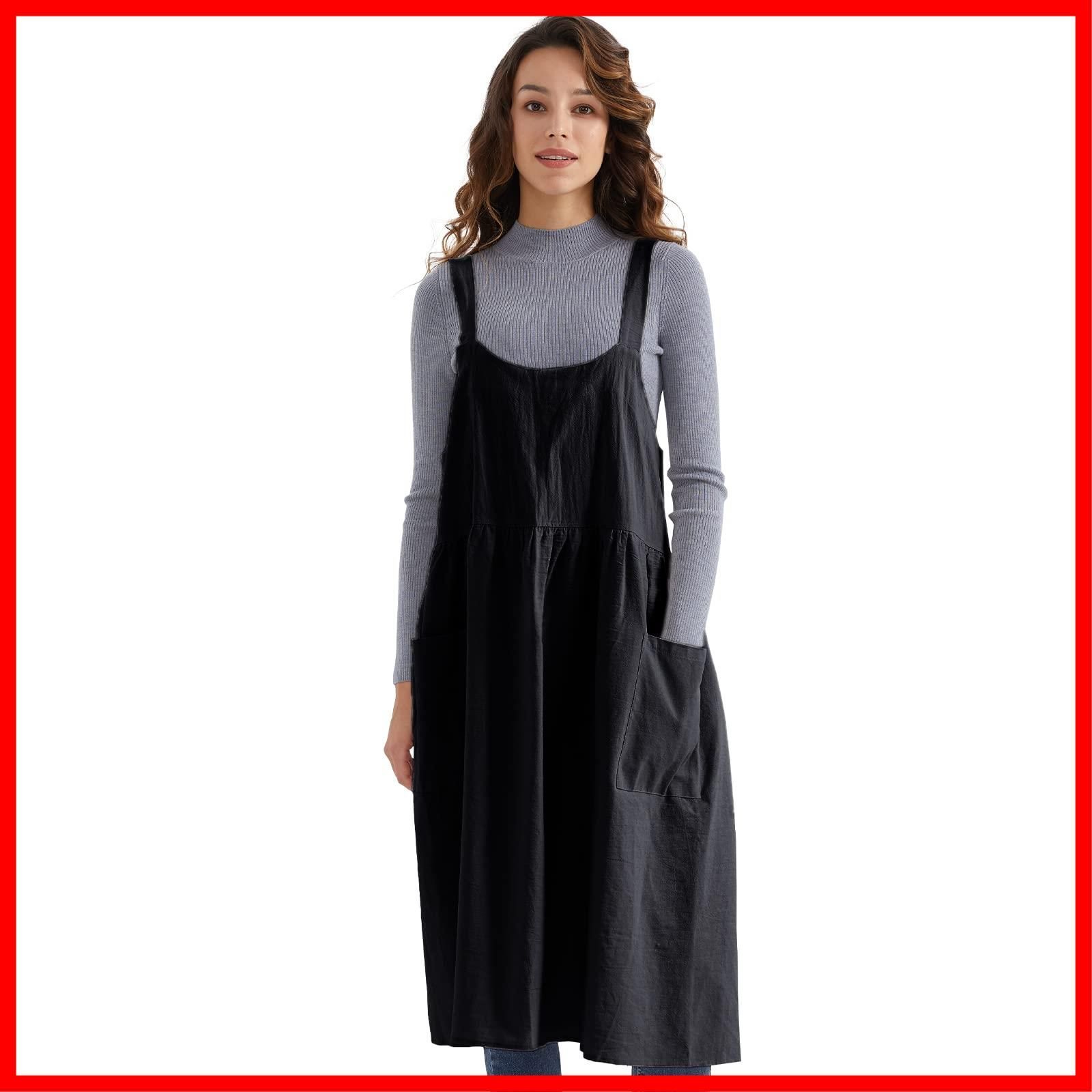 商品 ガーデニング用 クッキング ベーキング ポケット付き ドレス タンク サスペンダー レディース エプロン リネン コットン Surblue