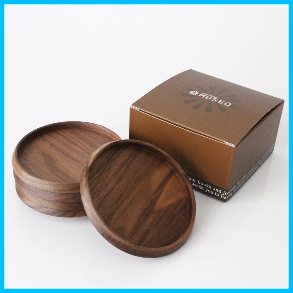 数量 コースター ミュゼオ φ88 5枚セットBOX付 MUSEO ウォールナット