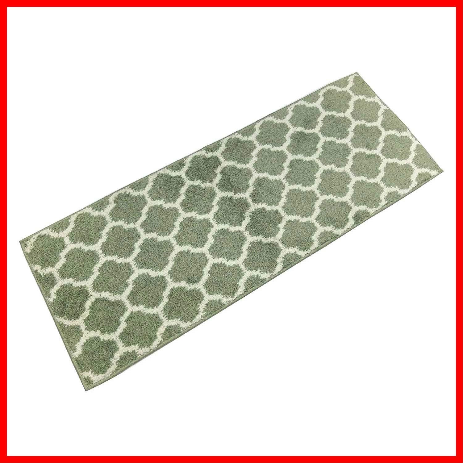 マット エリプス 北欧風 かわいい グリーン シンプル キッチン 45x180cm バス 洗える WWW_OPDRERGINERDOGAN_COM