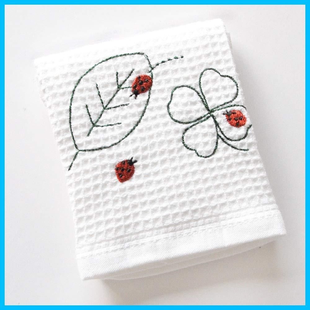 キッチンタオル 刺繍柄 ふきぴか 葉っぱとてんとう シンジカトウ SKGT 079 03