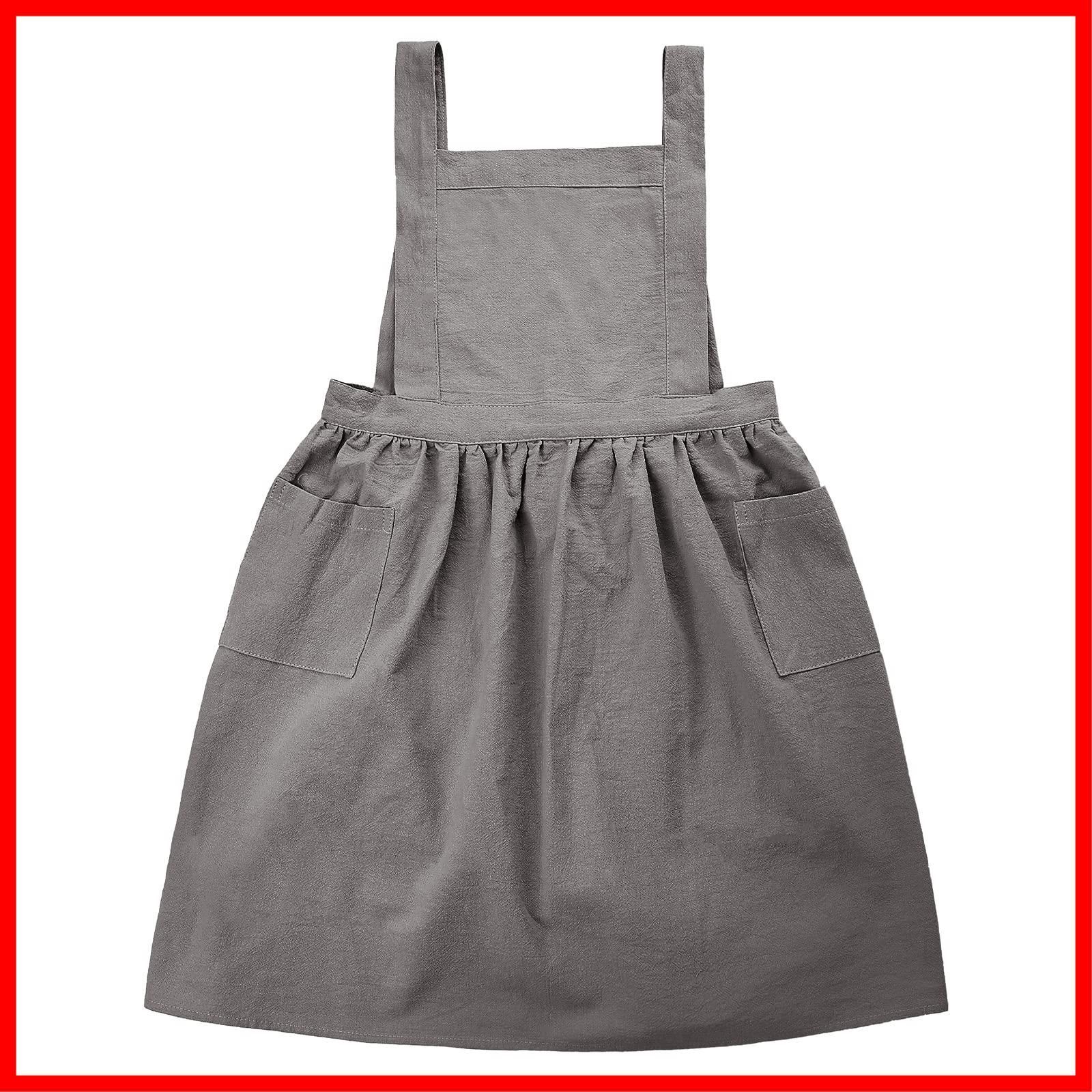 エプロン かわいいおしゃれ着脱簡単 コットン キッズ リネン Surblue 子供用