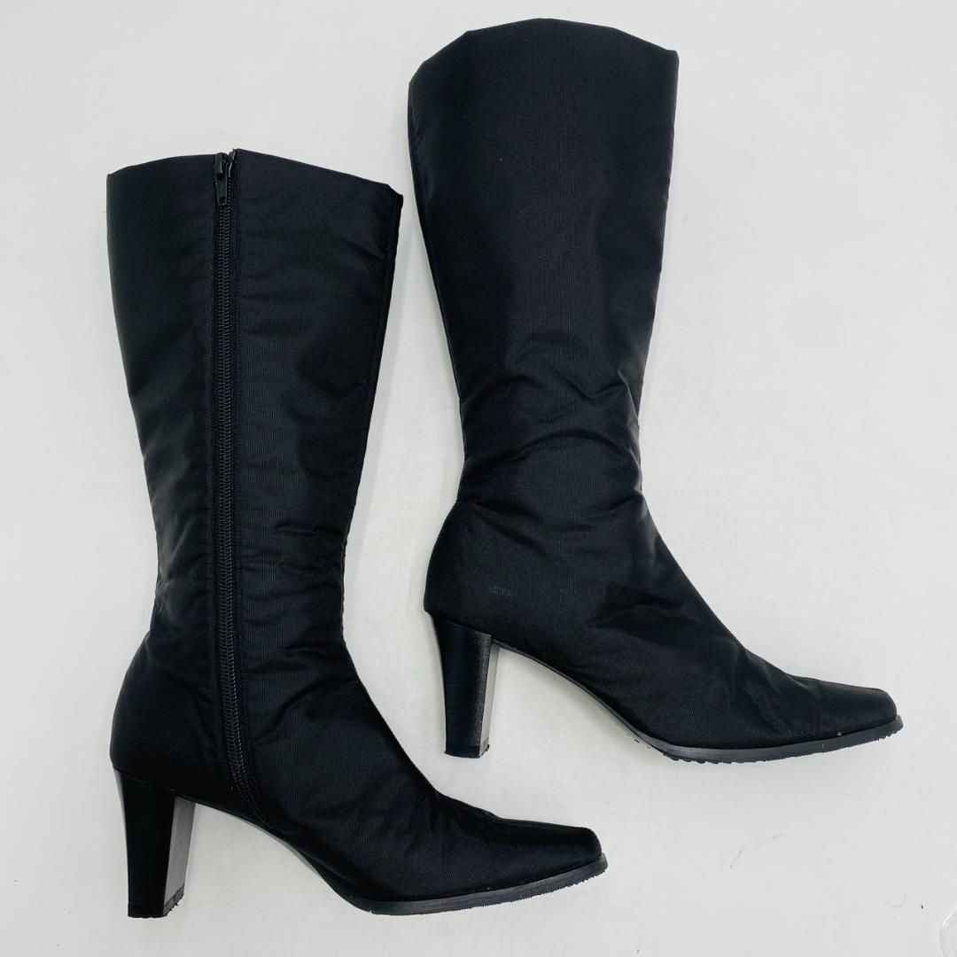 美品 銀座カネマツ ロングブーツ サイドジップ 24 黒 - メルカリ