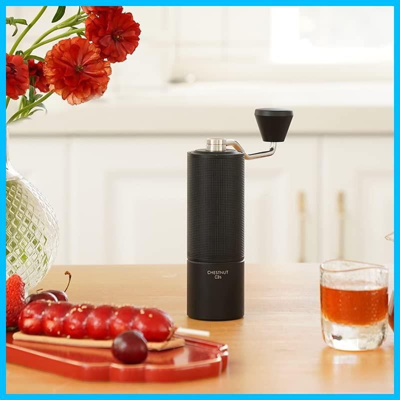 TIMEMORE 栗子C3S 手挽きコーヒーミル 手動式 コーヒーグラインダー ステンレス臼 粗さ調整 清掃しやすい タイムモア coffee grinder 家庭用 省力性 ダイヤモンド C3S-ブラック