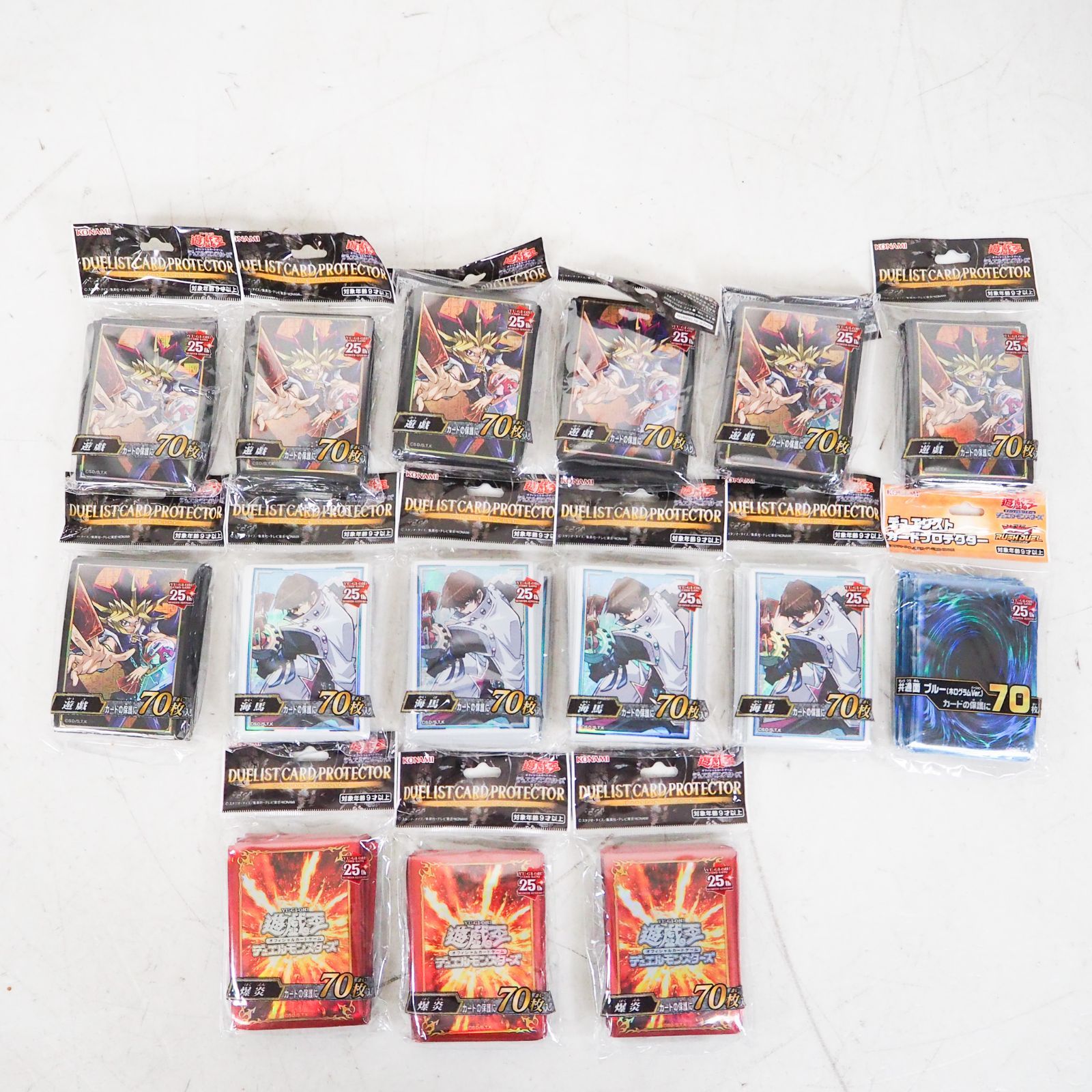 S1796 遊戯王OCG デュエルモンスターズ デュエリストカードプロテクター スリーブ 大量セット 海馬 共通面ブルー ホログラムVer. 爆炎