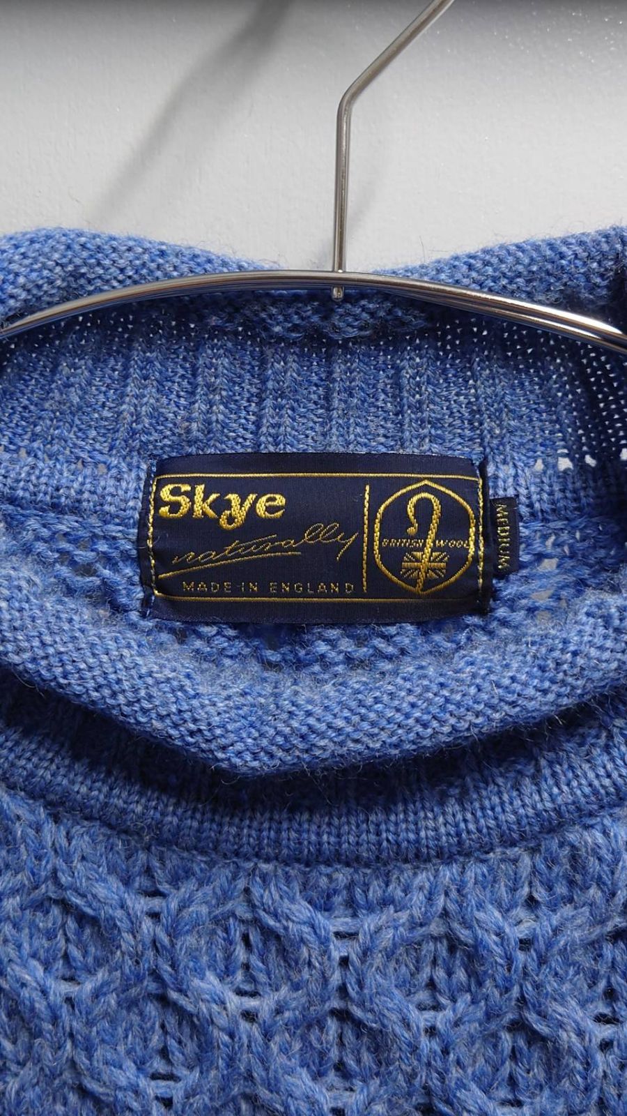 90’s Skye Naturally イングランド製 ロールネック アランニット フィッシャーマンセーター M