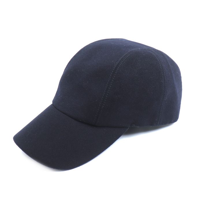 HERMES エルメス セリエボタン バック ロゴ キャップ ダークネイビー 60 ユニセックス