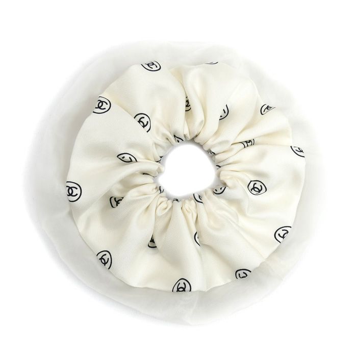 CHANEL シャネル シルク シュシュ シルクツイル ホワイト-ブラック ヘア AAB536-B22431-U4551 レディース