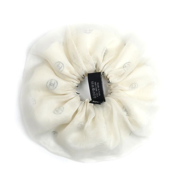 CHANEL シャネル シルク シュシュ シルクツイル ホワイト-ブラック ヘア AAB 536-B 22431-U 4551 レディース