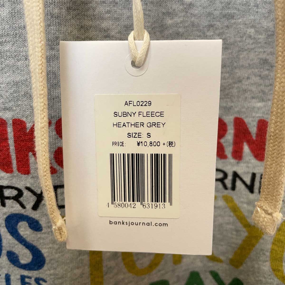未使用】BANKS バンクス SUBNY FLEECE プルオーバー パーカー S グレー 未使用】BANKS バンクス SUBNY FLEECE プルオーバー パーカー S グレー