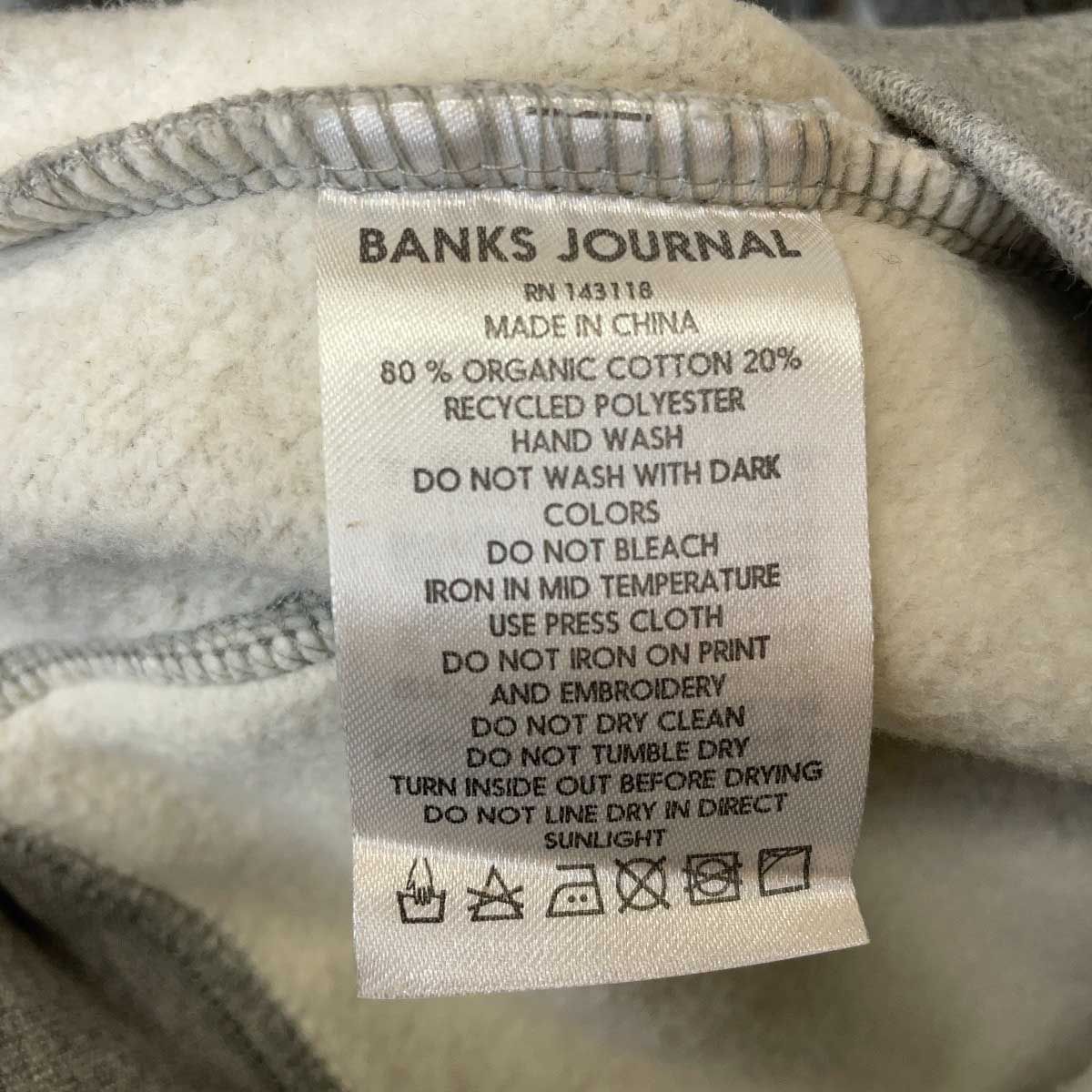 未使用】BANKS バンクス SUBNY FLEECE プルオーバー パーカー S グレー