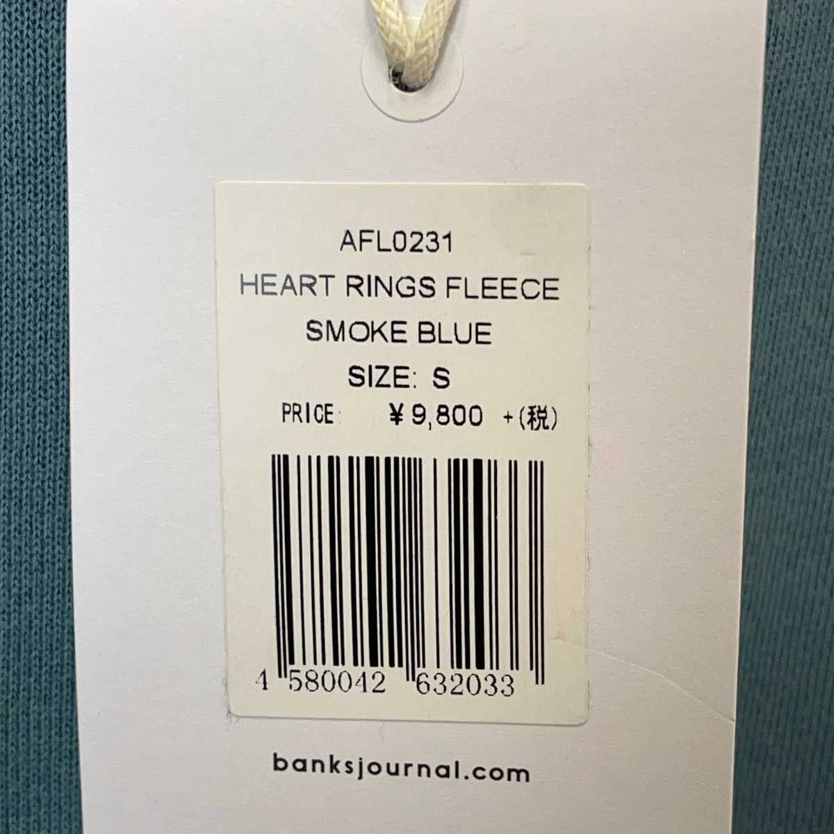 【未使用】BANKS バンクス HEART RINGS FLEECE トレーナー ロゴ プリント M スモーク ブルー AFL0231 メンズ 未使用】BANKS バンクス HEART RINGS FLEECE トレーナー ロゴ プリント