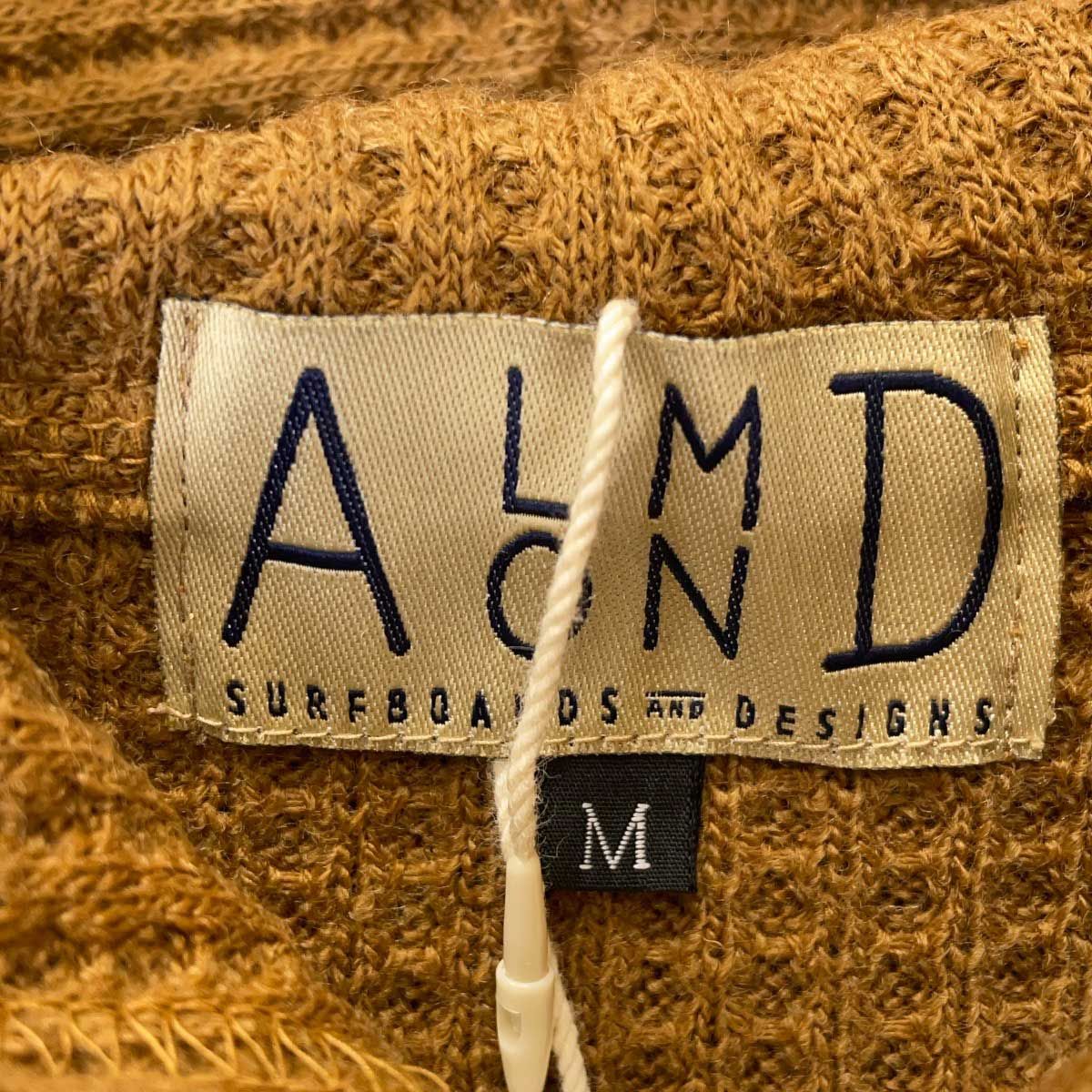 【未使用】Almond Surfboards & Design アーモンド サーフボード デザイン ワッフル パーカー プルオーバー フーディ L ブラウン IV2008W ユニセックス 未使用】Almond Surfboards & Design アーモンド サーフボード