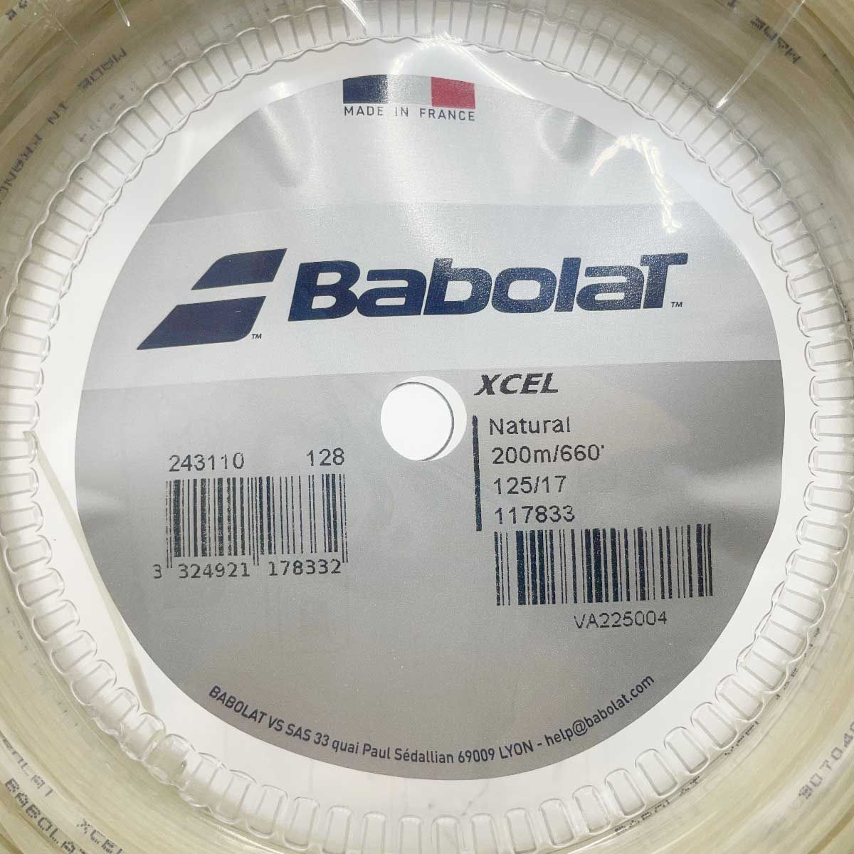 バボラ XCEL エクセル 125 硬式 テニス ストリング ガット 200 m ロール ナチュラル 243110 BABOLAT 1 25 mm
