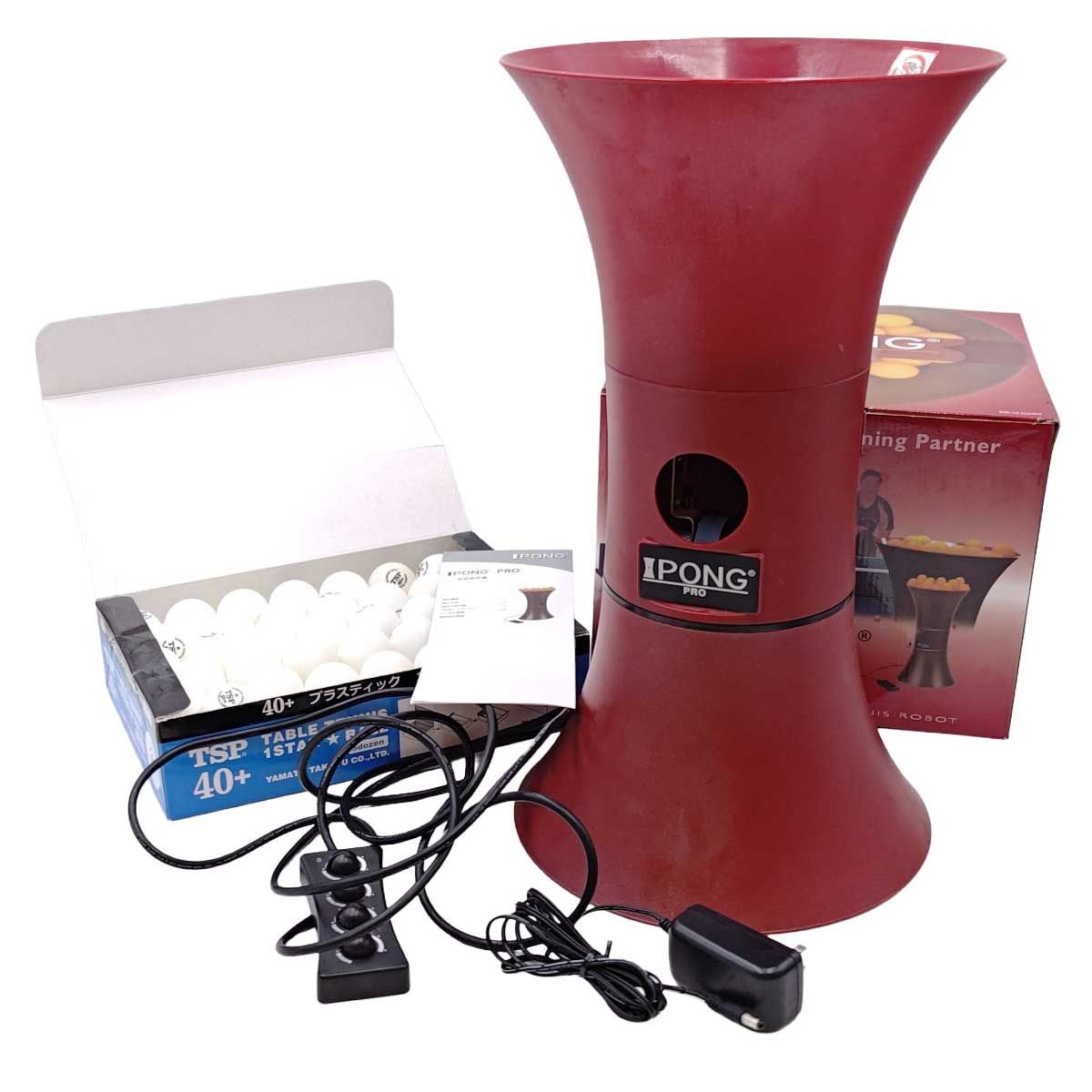 IPONG PRO アイポンプロ 卓球ロボット マシン 首振り 球回転機能付 ボール77個 TSP 40 1スター 付