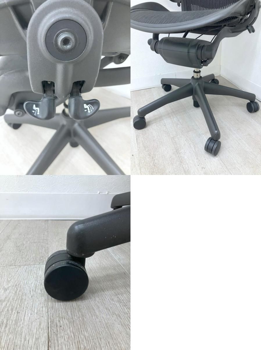  品 ハーマンミラー 可動肘付アーロンチェア AE123AWB ブラック 作業用椅子 オフィスチェア ワークチェア 椅子 チェア