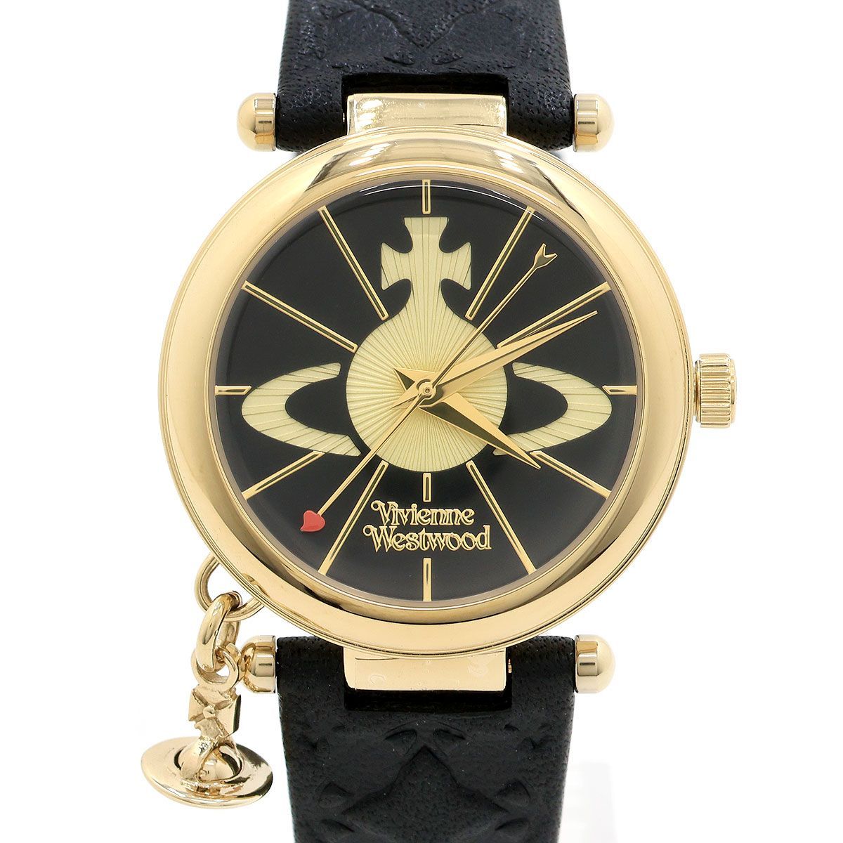 Vivienne Westwood ヴィヴィアンウエストウッド 腕時計 オーブⅡ VV006BKGD レディース クォーツ 革ベルト ブラック ゴールド 電池式 ORB