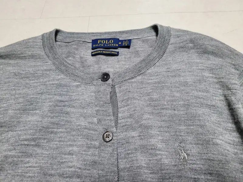 ポロ グレー メリノウール ウィメンズカーディガン ポール1220 d