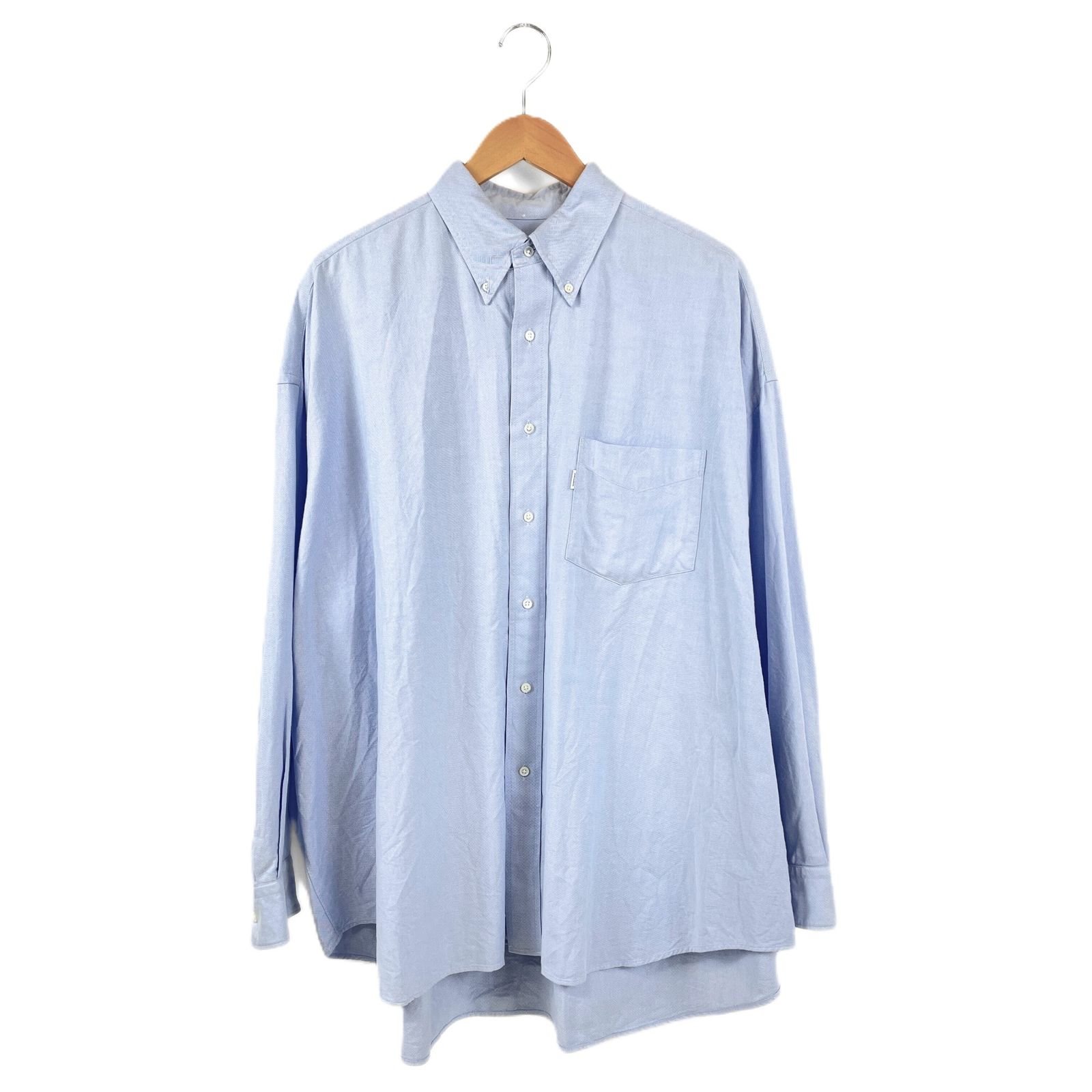GRAPHPAPER グラフペーパー 21 AW GM214-50041J COTTON OX OVERSIZED SHIRT コットン オックスフォード オーバーサイズシャツ 長袖シャツ Fサイズ ブルー