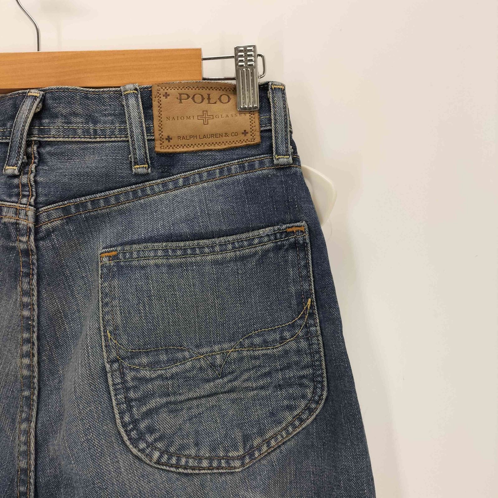 LAUREN 刺繍デザインストレートデニムパンツ