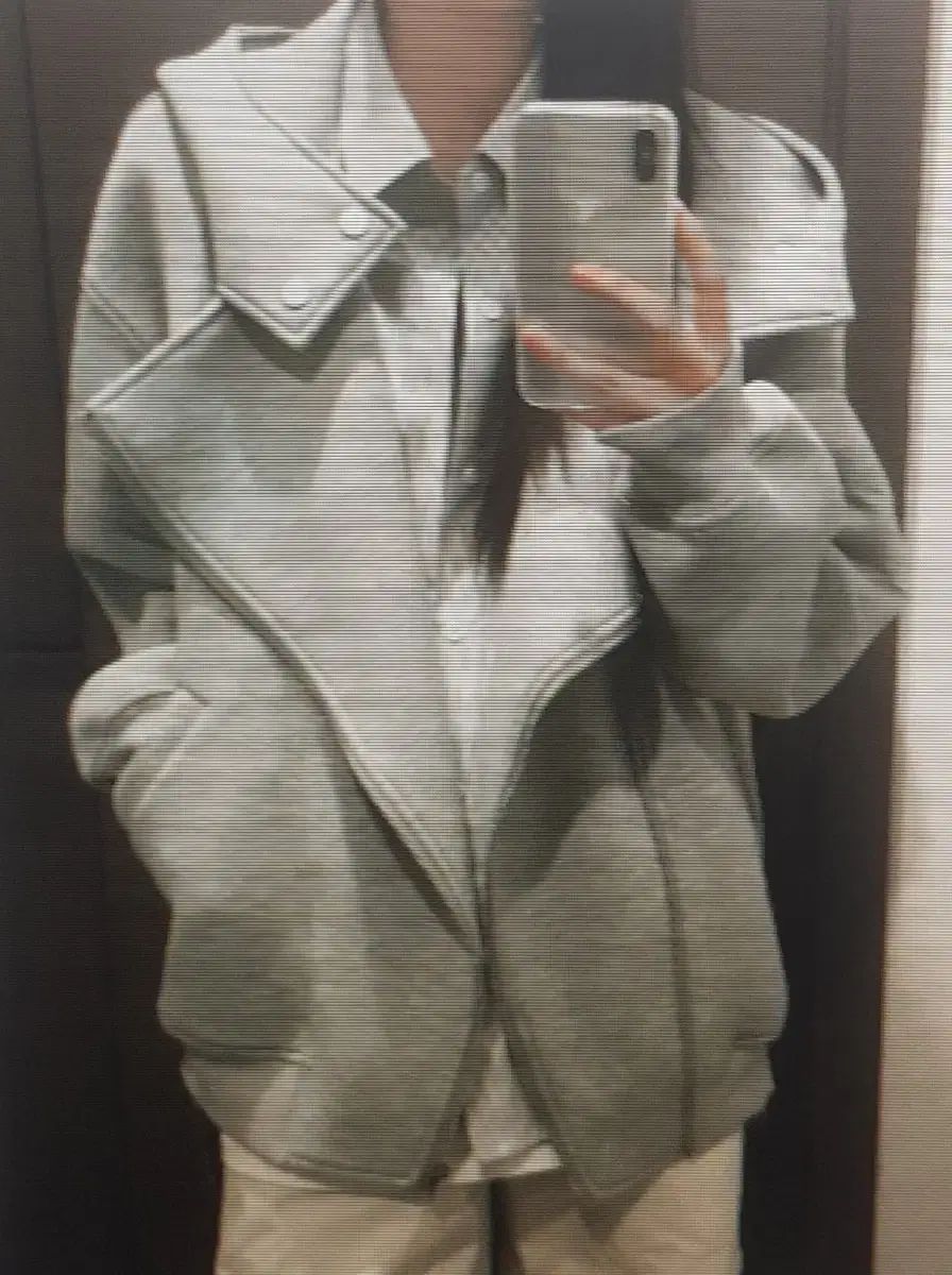 海外配送 オーバーサイズ ジャケット グレー ブラック