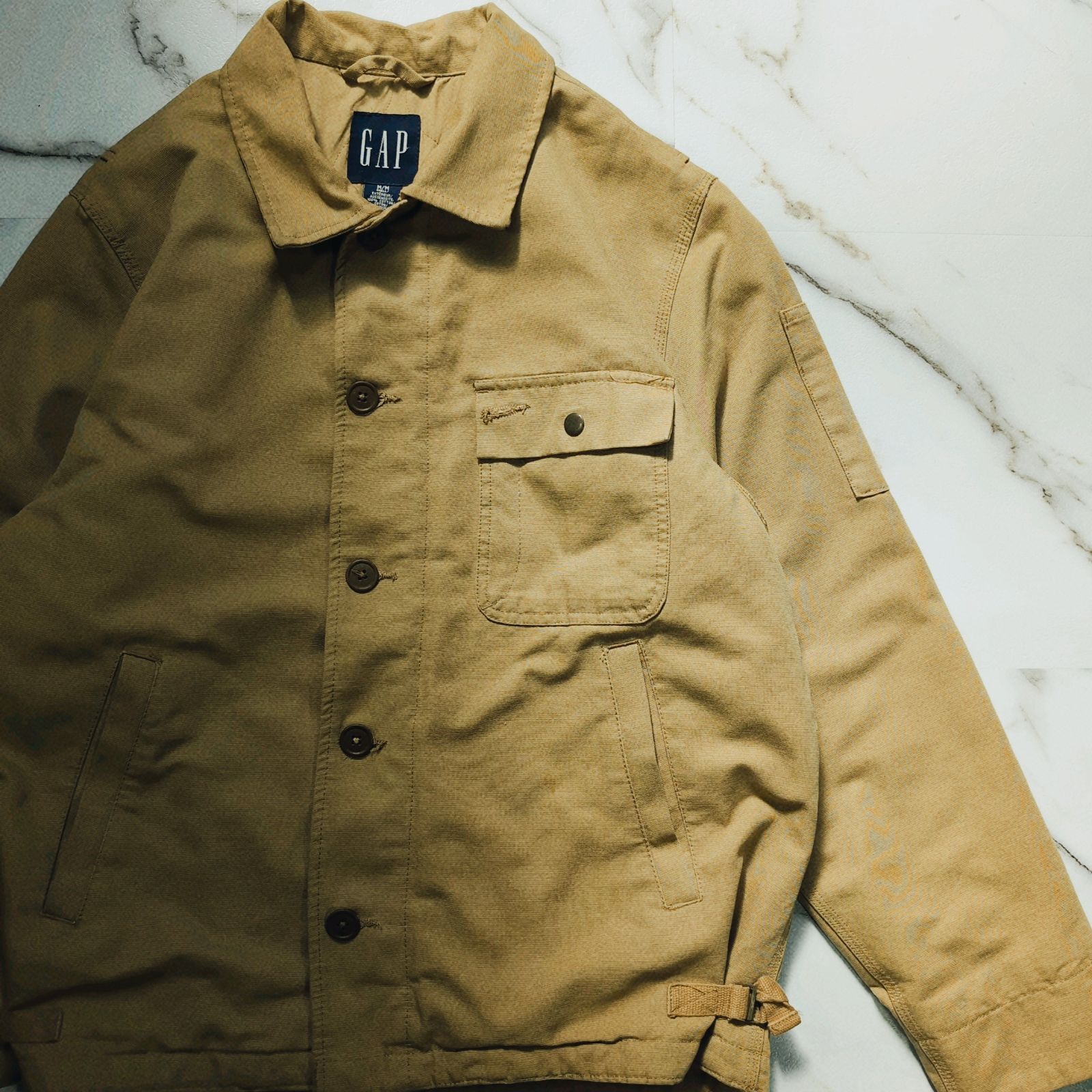 00 s OLD GAP A 2 ダック生地 デッキジャケット ベージュ M