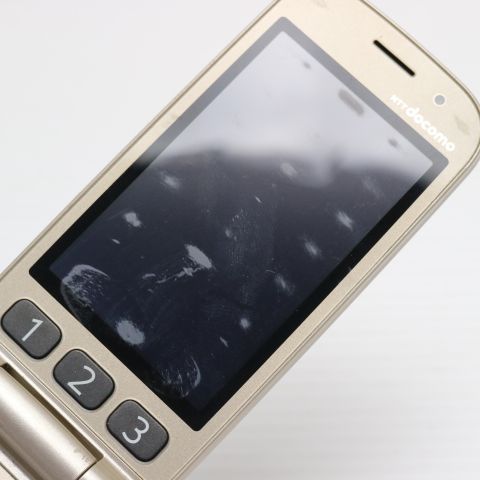 中古 F-08C ゴールド 即日発送 DoCoMo ガラケー FUJITSU らくらくホン