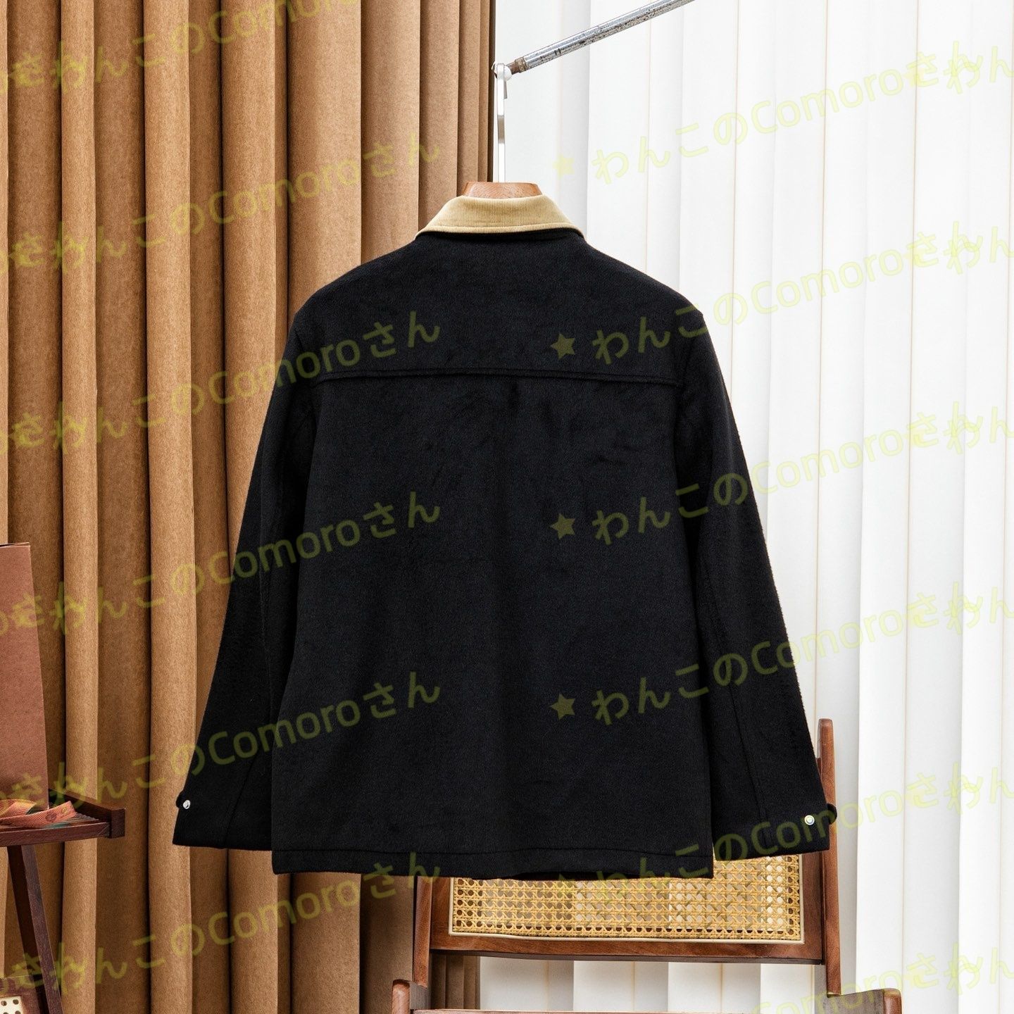 ブラック M~3XL ブルネロクチネリ メンズウール-カシミアジャケット コーデュロイ襟 ビジネスカジュアル 防風防水