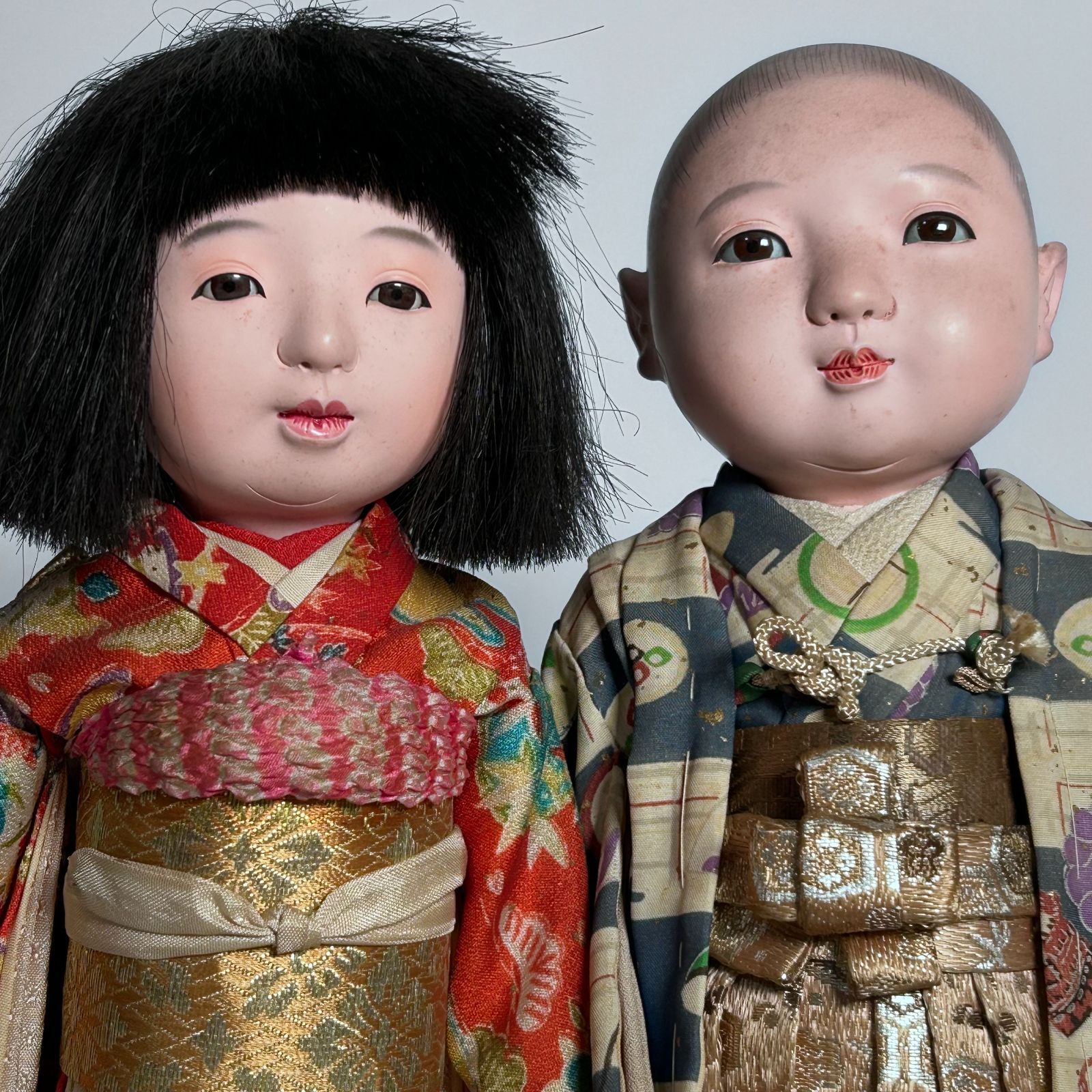 市松人形 男の子 女の子 Japanese Ichimatsu Doll 玉斎 市松人形 大正
