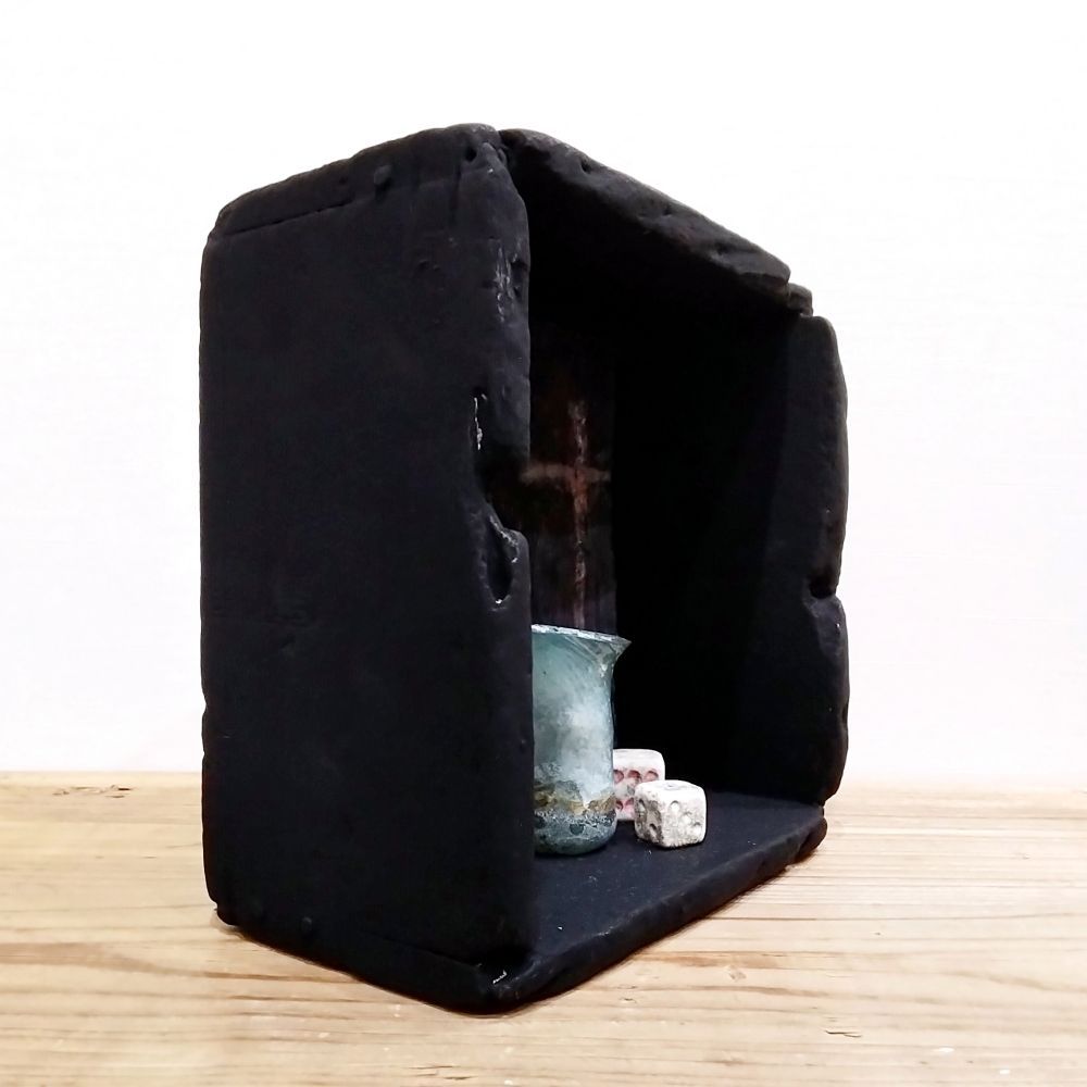 内野隆文　瓶とダイス　オブジェ　立体作品　現代美術　現代アート　ヴィンテージ 内野隆文 瓶とダイス オブジェ 立体作品 現代美術 現代アート