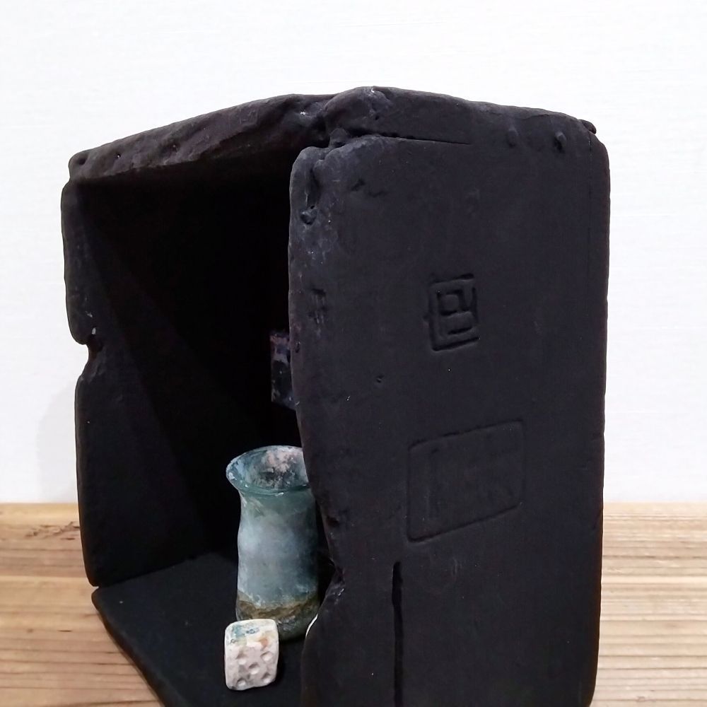 内野隆文 瓶とダイス オブジェ 立体作品 現代美術 現代アート ヴィンテージ