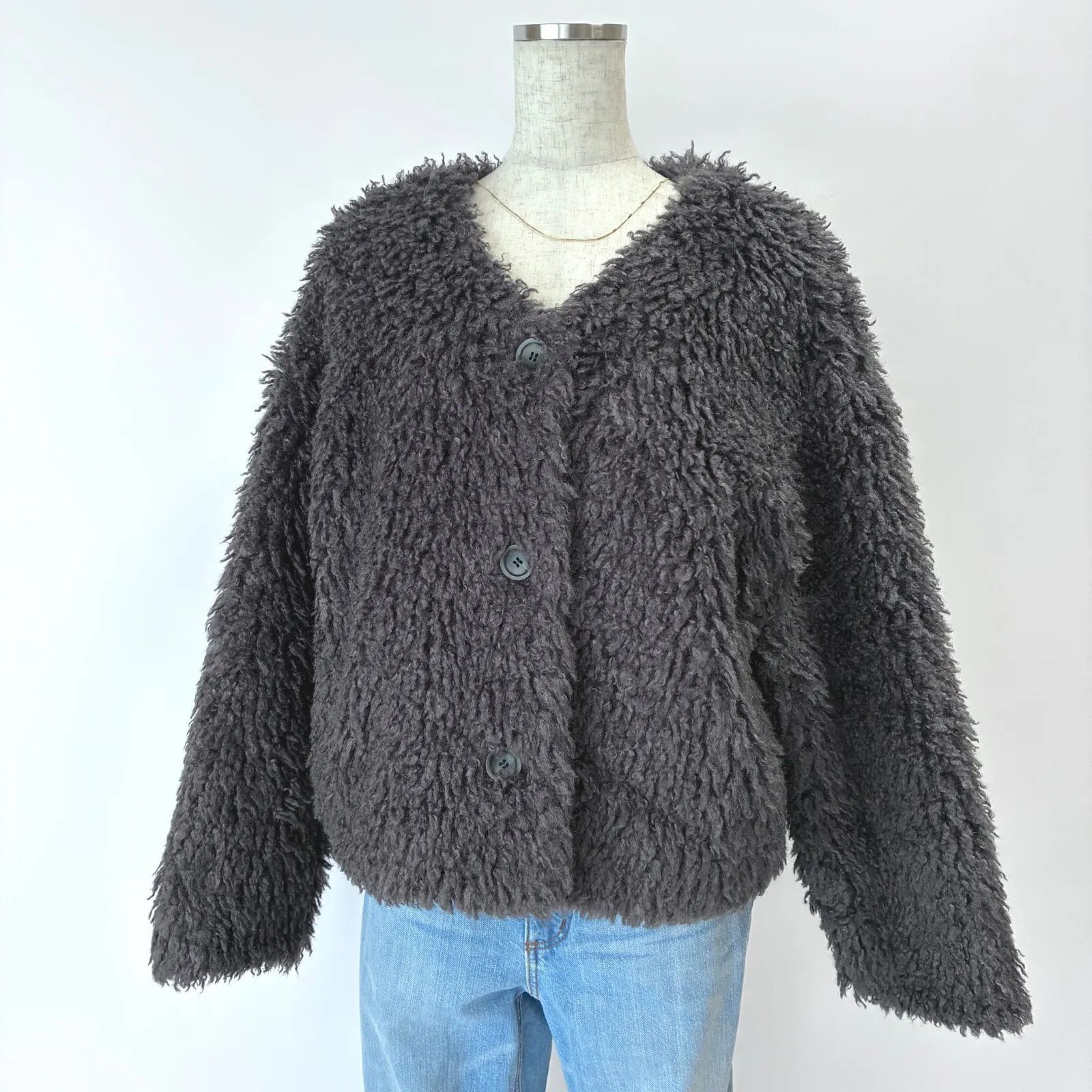 2023AW✨ / FRAMeWORK フレームワーク / クリンプFURブルゾン / グレー