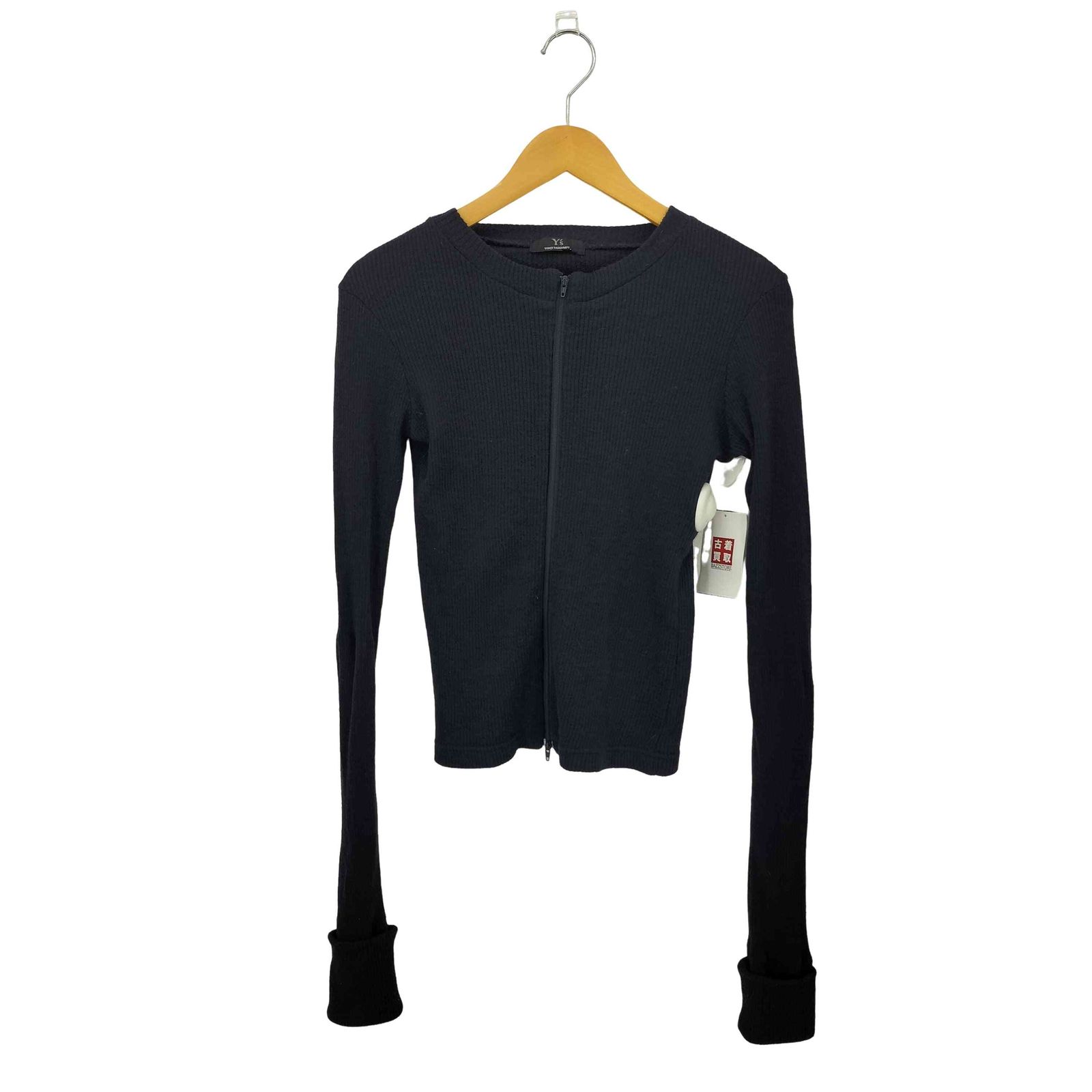 ワイズ Ys レイヤードデザイン ダブルジップ リブデザイン クルーネックカーディガン レディース 表記無