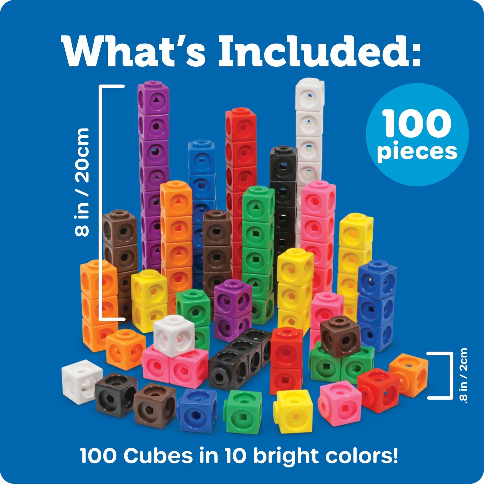Cubes ラーニング リソーシーズ MathLink(R) 算数 : - MathLink 算数おもちゃ 100個入り キューブ 日本語ガイド付き 93417-J 正規品1 アクティビティセット 直販クリアランス