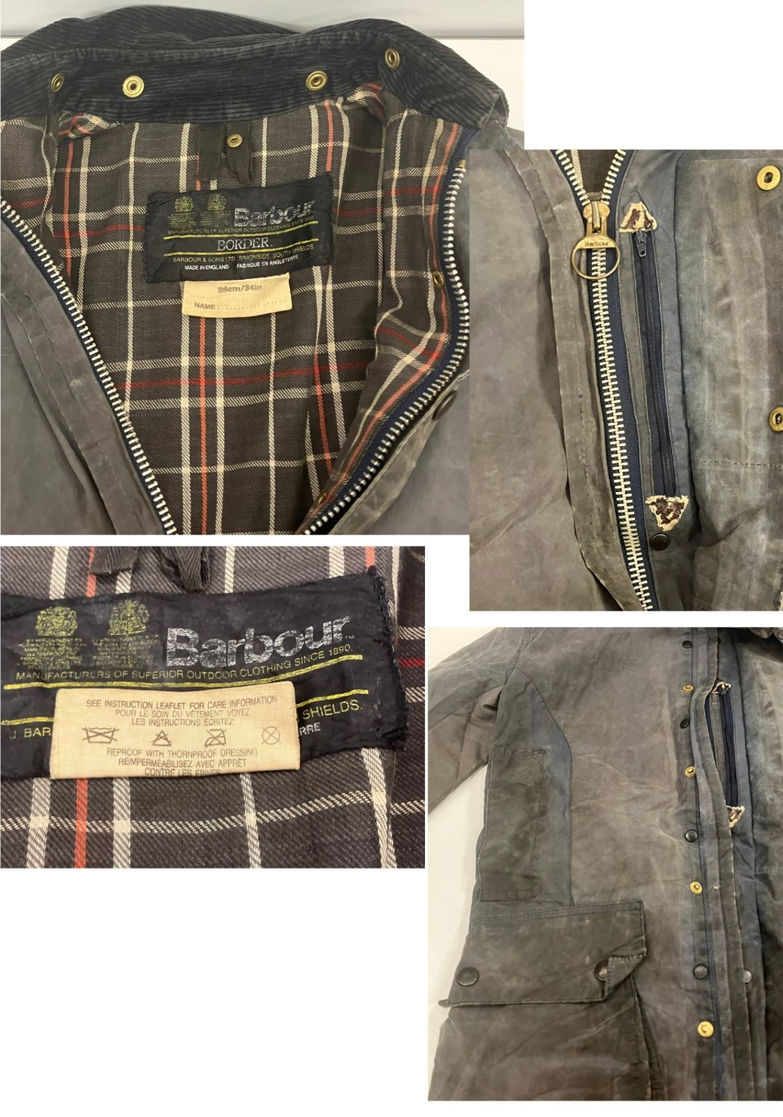 ジャケット・アウター Barbour バブアー BARBOUR 90's 90年代 3ワラント BORDER ボーダー ワックス