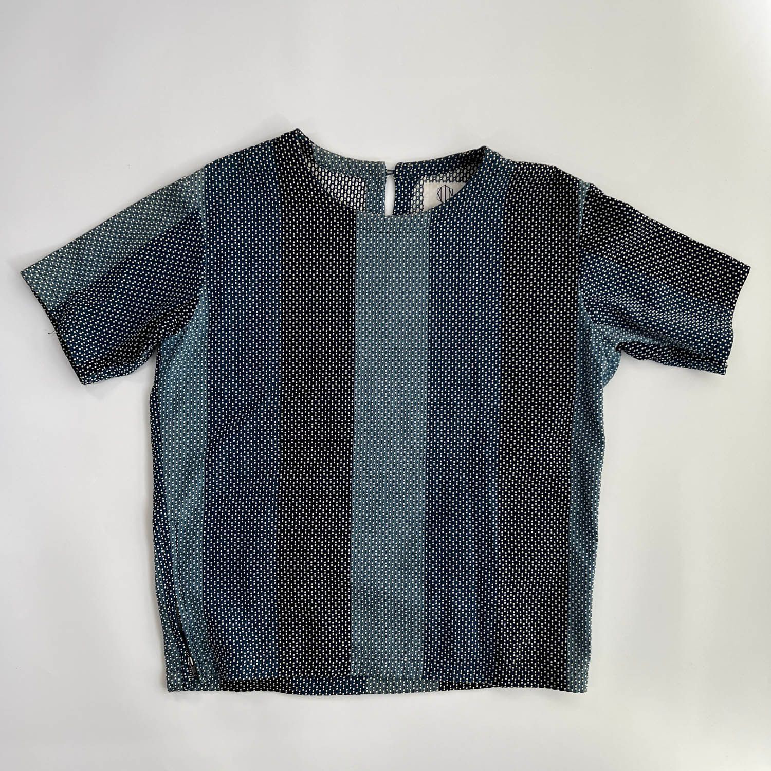 KUON クオン かつお稿 刺し子 半袖 シャツ サイズXL 古着